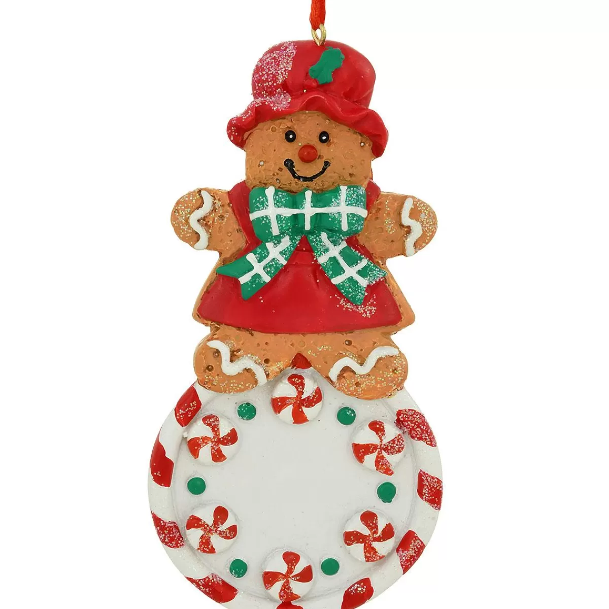 Bronner's Christmas Wonderland Personalized Gingerbread Girl On Candy Ornament> Food, Drinks, & Cooking