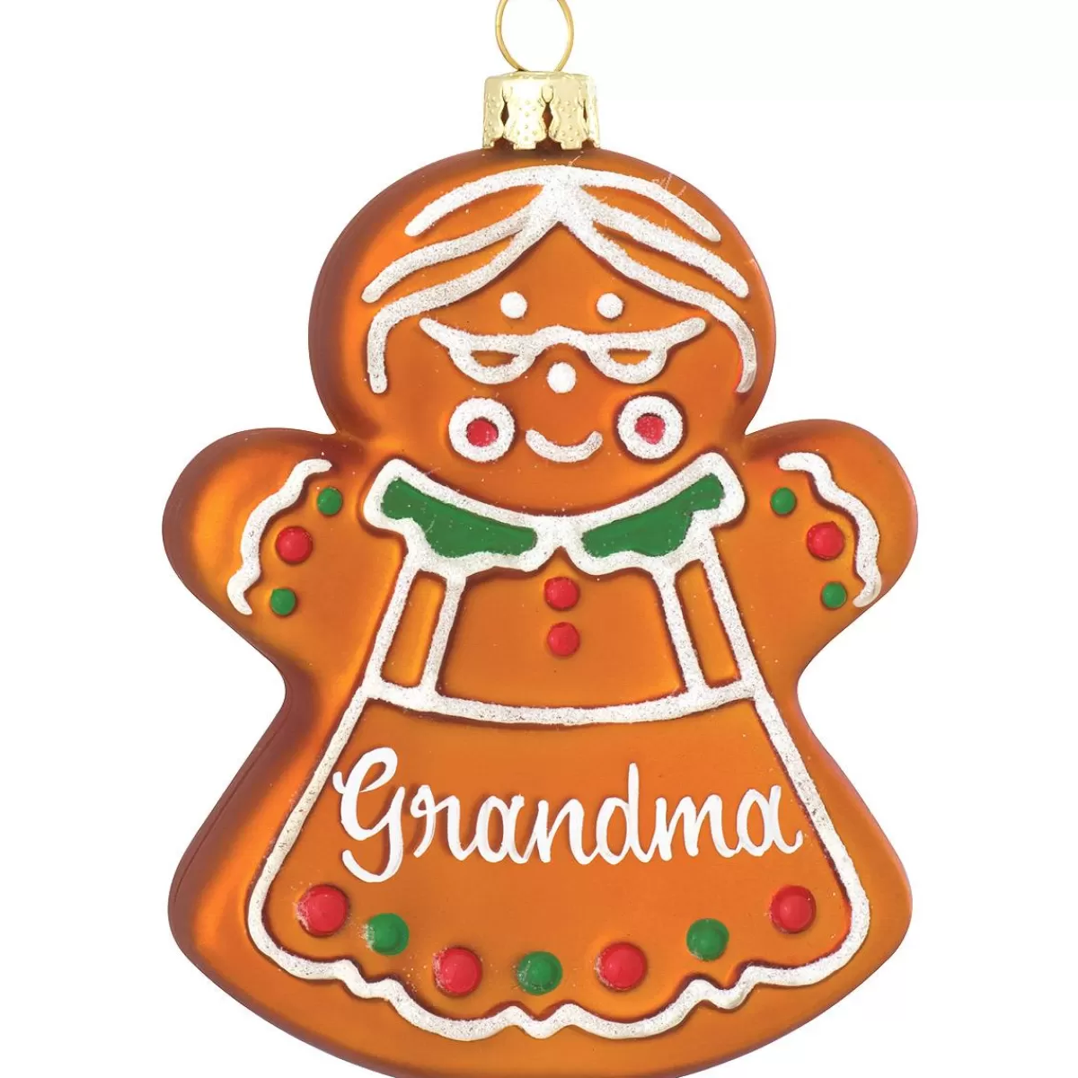 Bronner's Christmas Wonderland Personalized Gingerbread Grandma Glass Ornament> Food, Drinks, & Cooking