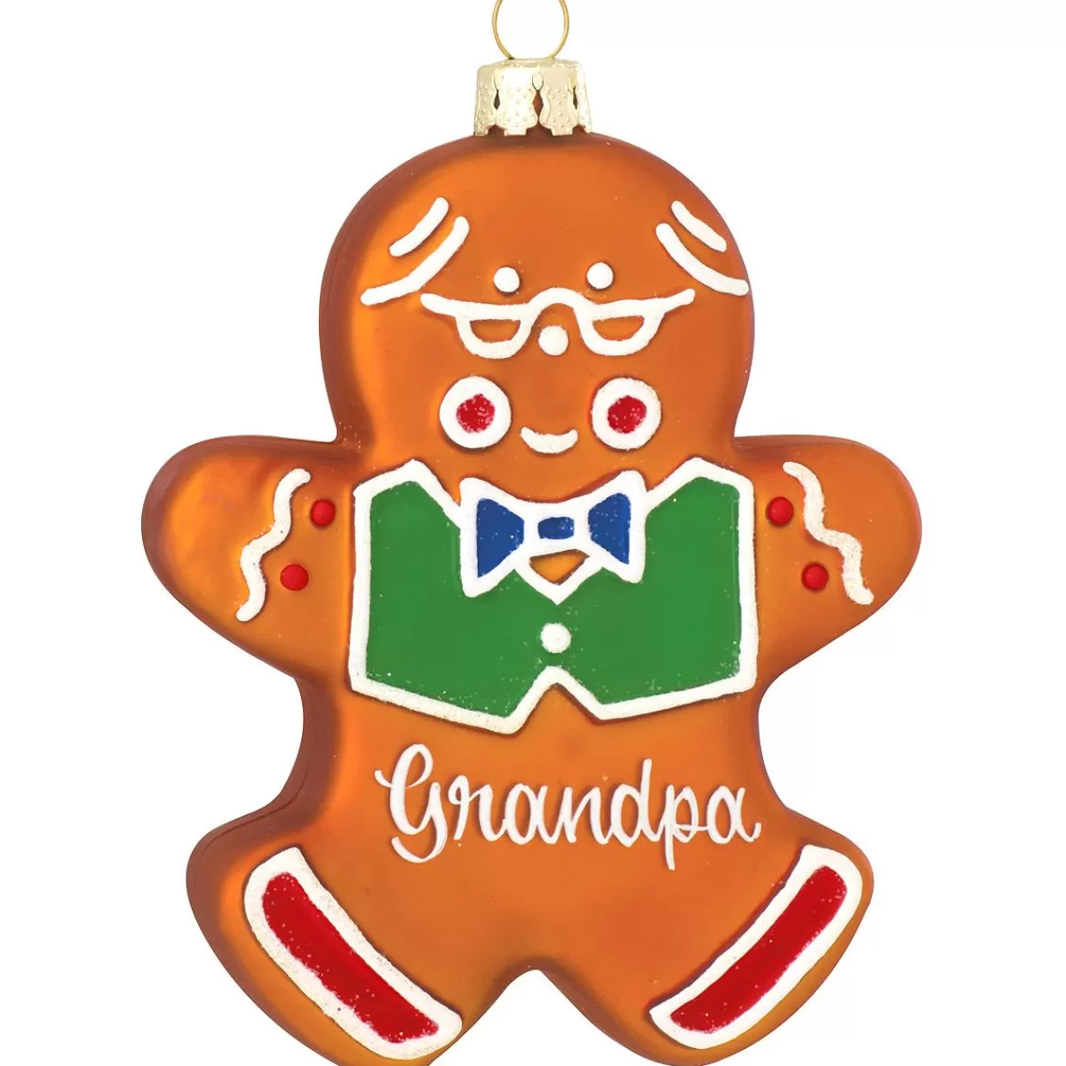 Bronner's Christmas Wonderland Personalized Gingerbread Grandpa Glass Ornament> Food, Drinks, & Cooking