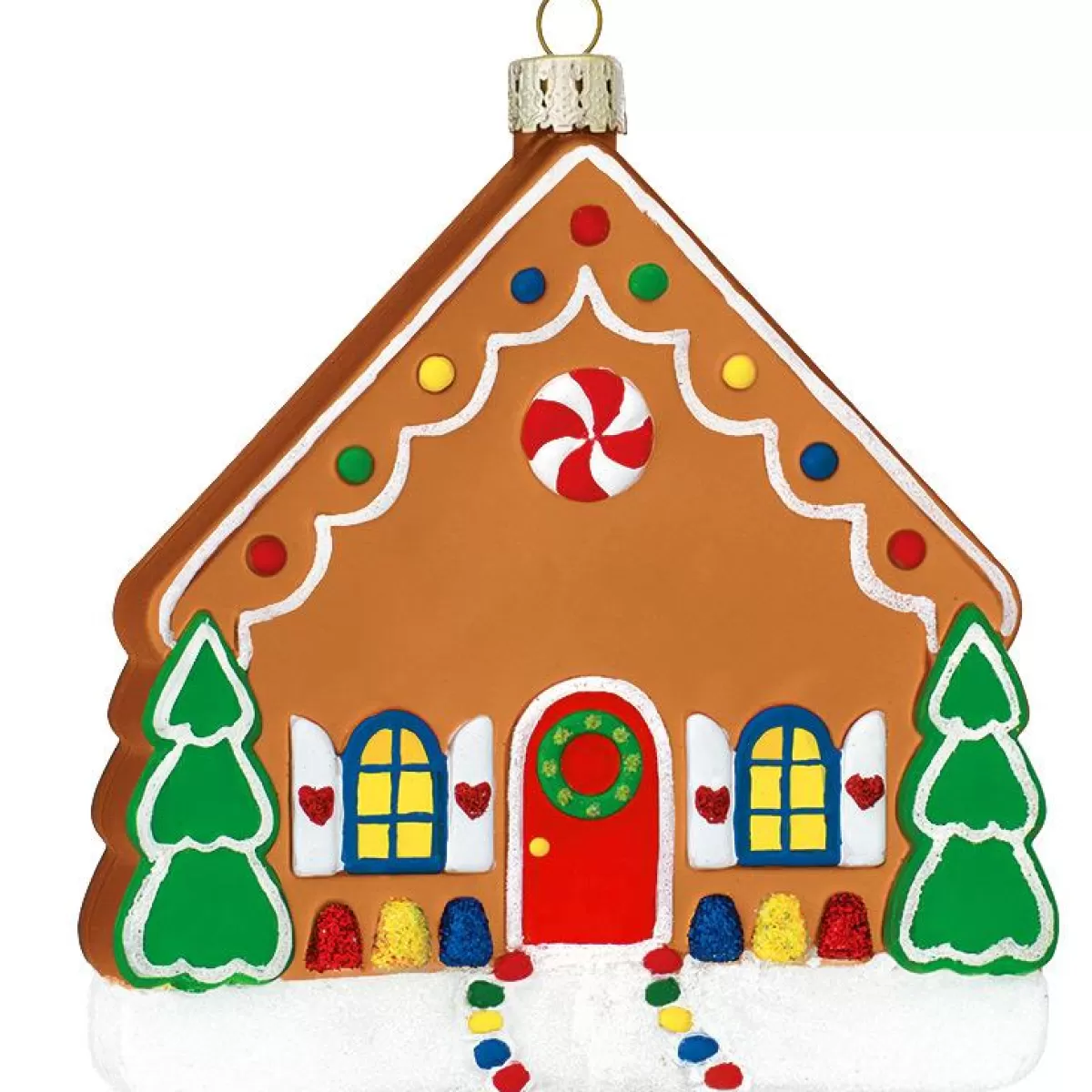 Bronner's Christmas Wonderland Personalized Gingerbread House With Candy Trim Glass Ornament> Food, Drinks, & Cooking