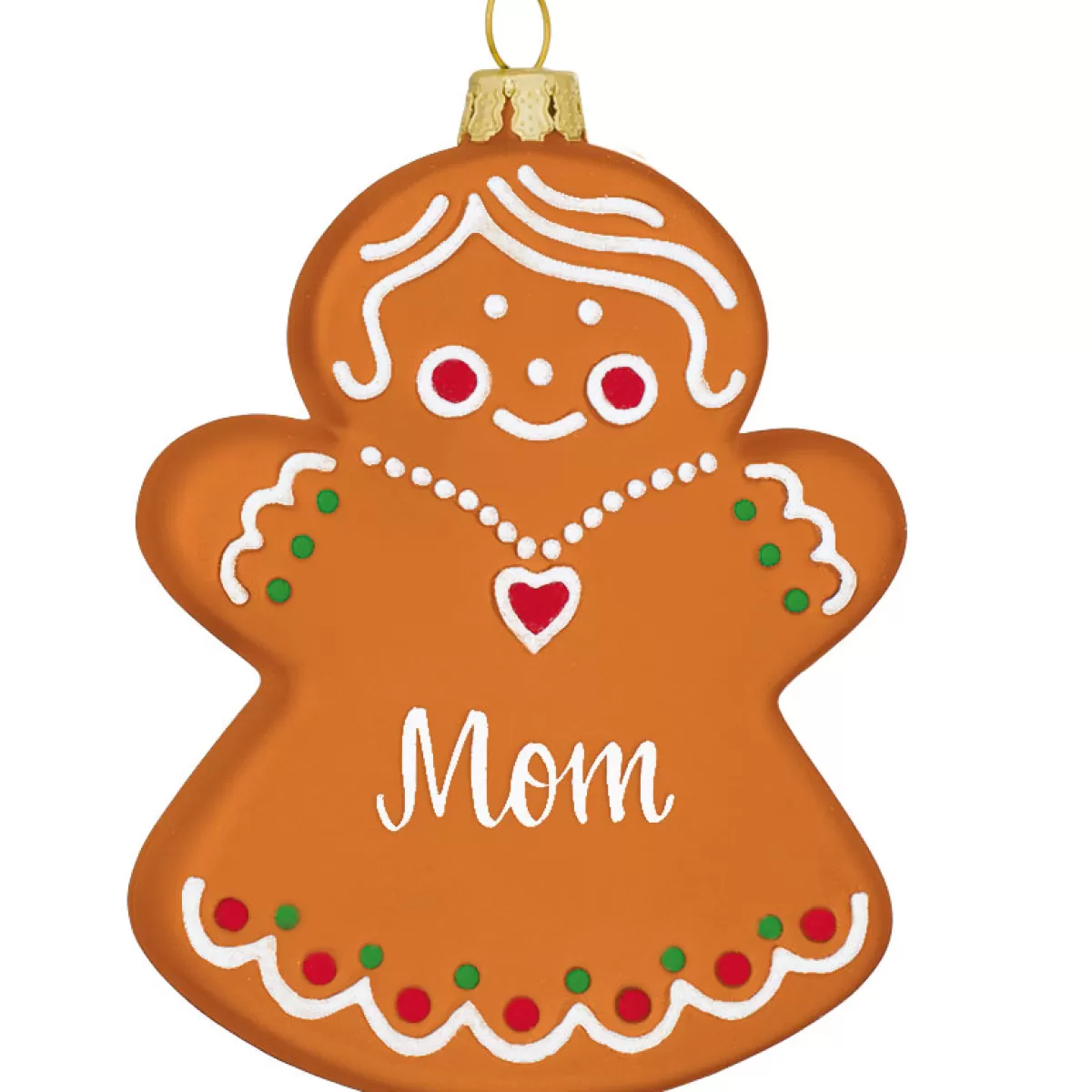 Bronner's Christmas Wonderland Personalized Gingerbread Mom Glass Ornament> Food, Drinks, & Cooking