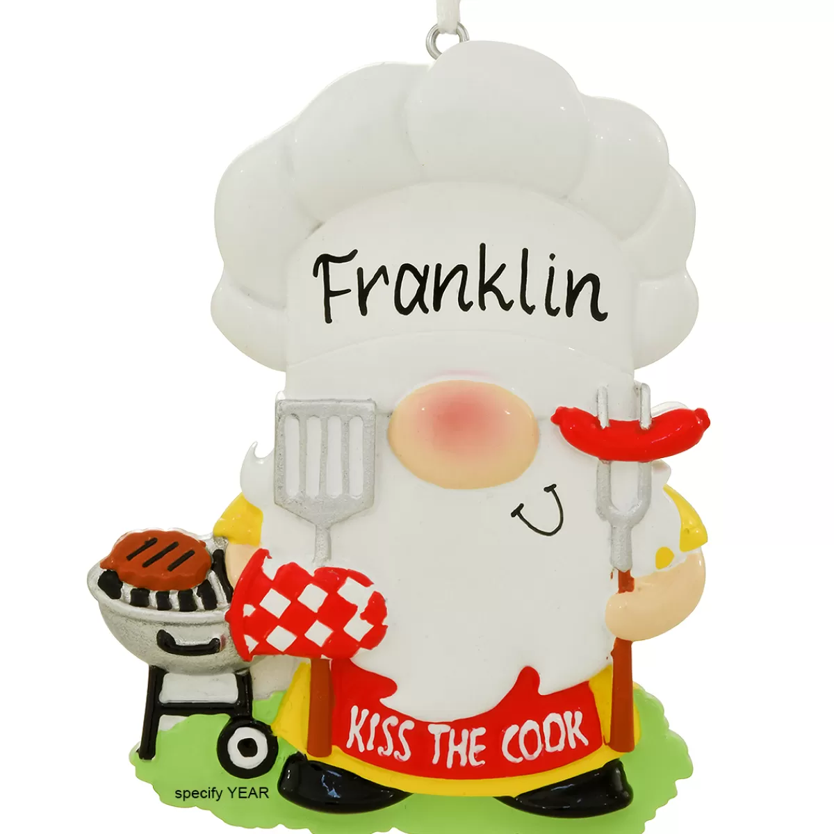 Bronner's Christmas Wonderland Personalized Gnome Barbeque Cook Ornament> Food, Drinks, & Cooking