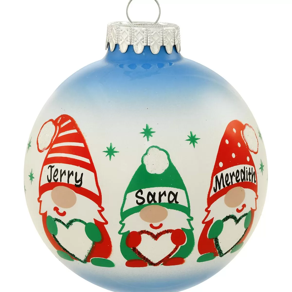 Bronner's Christmas Wonderland Personalized Gnome Family Of 3 4-Inch Glass Ornament | Ornaments