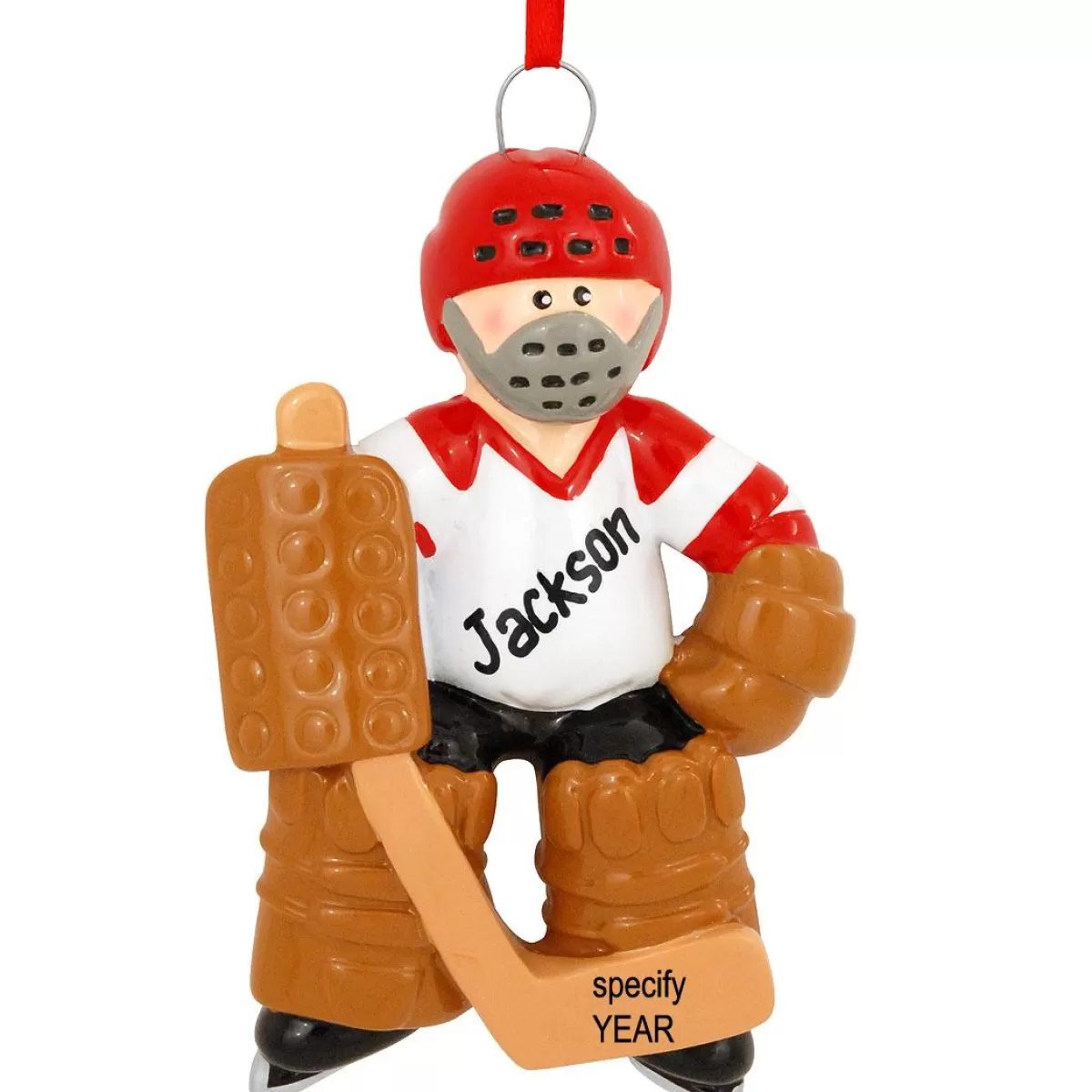 Bronner's Christmas Wonderland Personalized Goalie Hockey Player Ornament | Ornaments