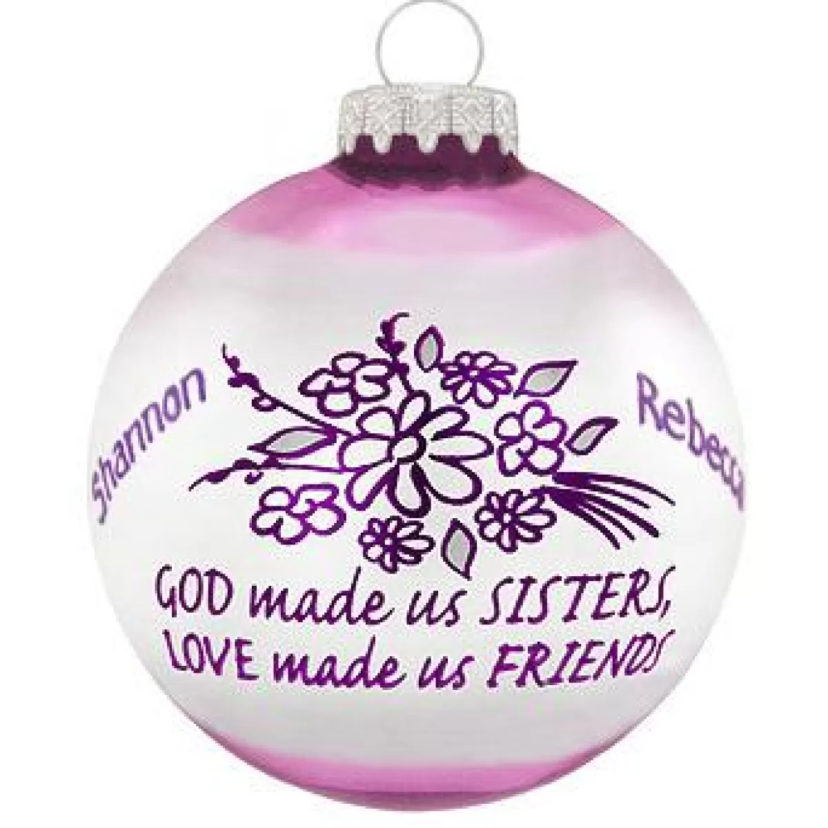 Bronner's Christmas Wonderland Personalized God Made Us Sisters Glass Ornament | Ornaments