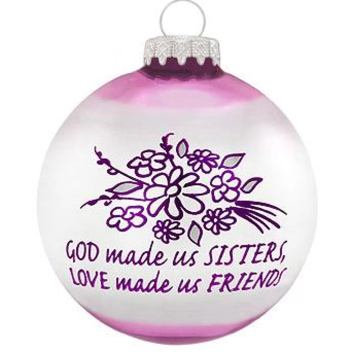 Bronner's Christmas Wonderland Personalized God Made Us Sisters Glass Ornament | Ornaments