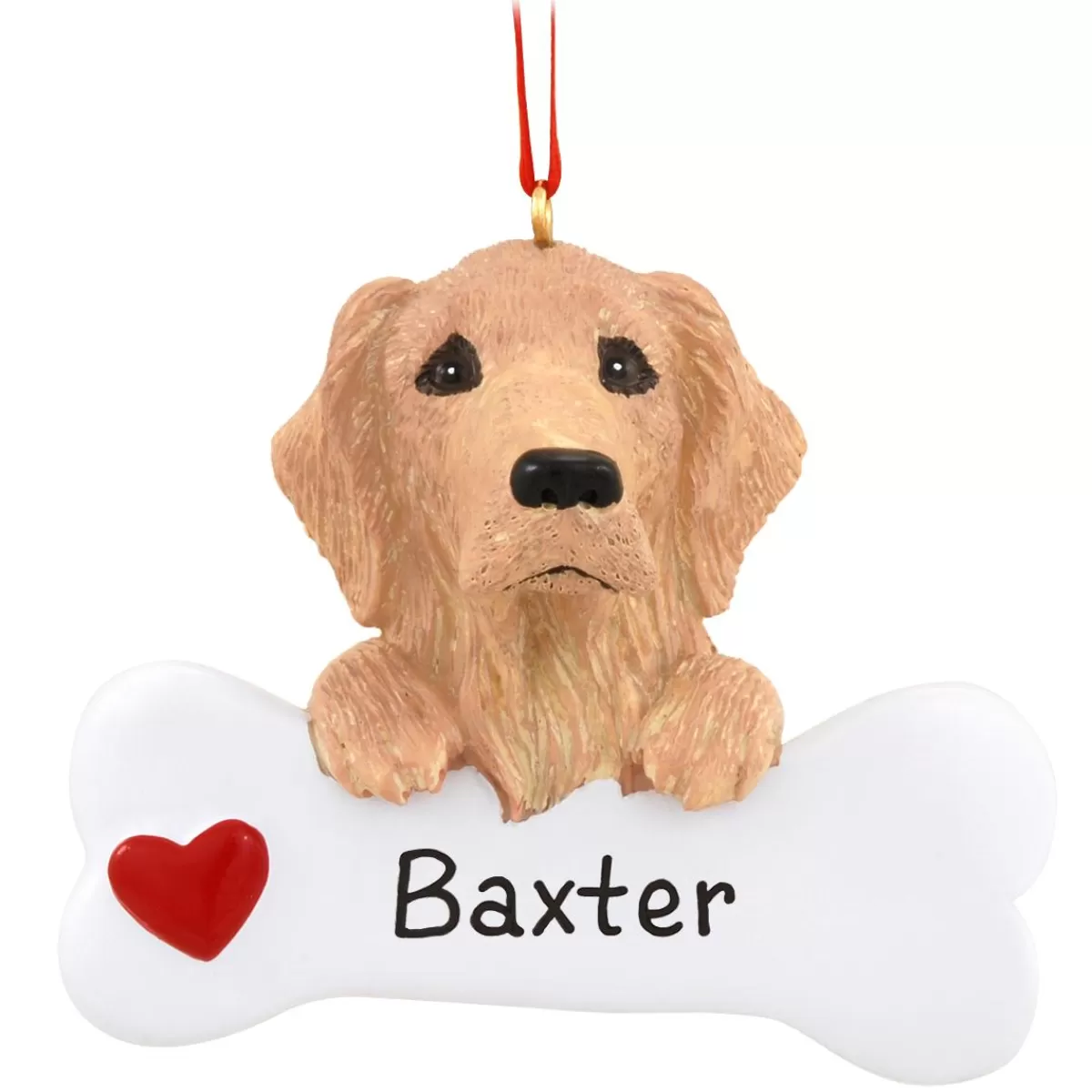 Bronner's Christmas Wonderland Personalized Golden Retriever With Bone Ornament | Ornaments