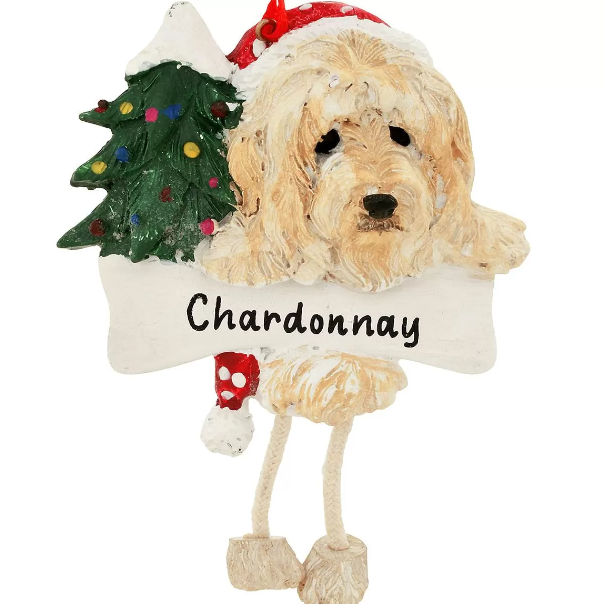 Bronner's Christmas Wonderland Personalized Goldendoodle With Dangling Legs Ornament | Ornaments