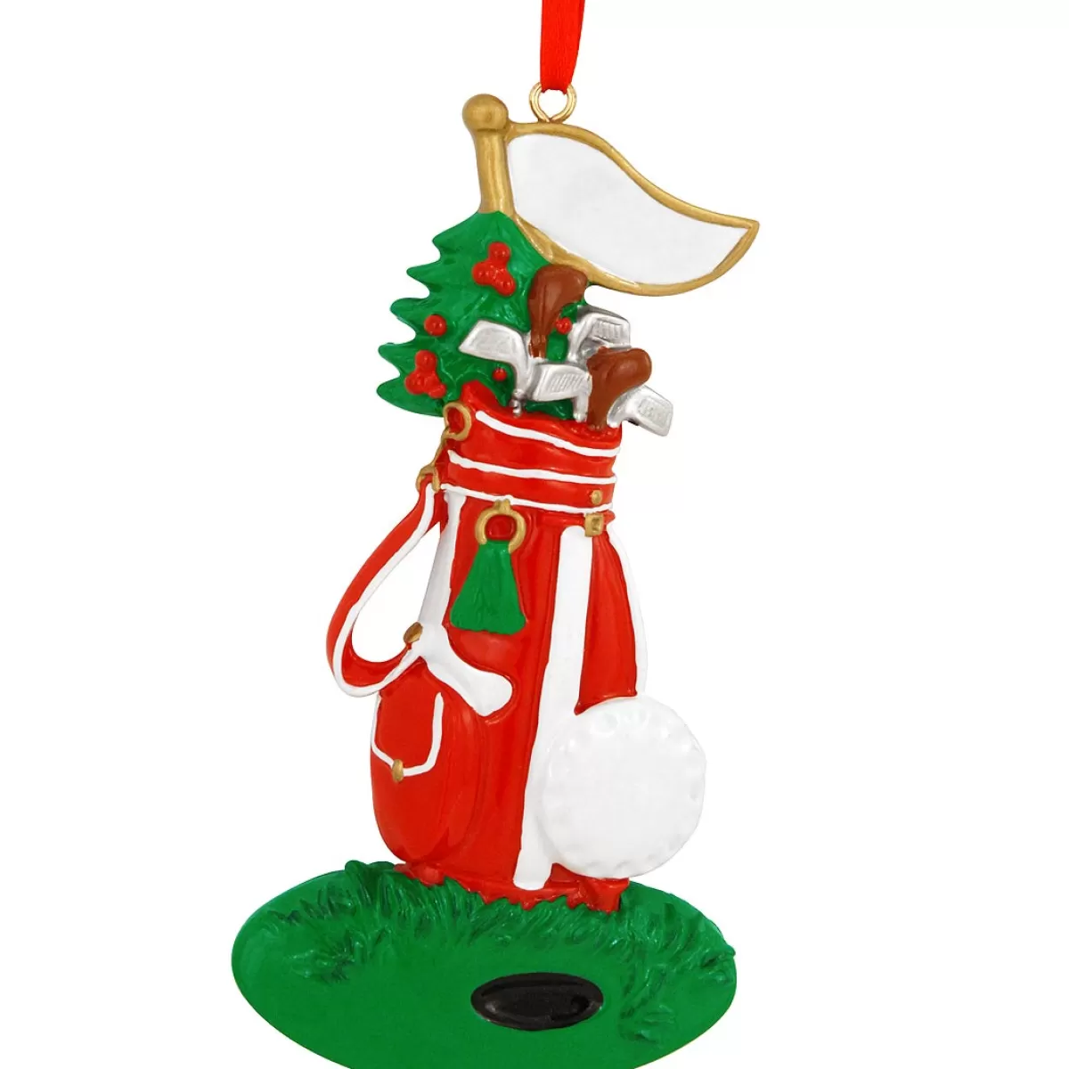 Bronner's Christmas Wonderland Personalized Golf Bag On Green Ornament | Ornaments