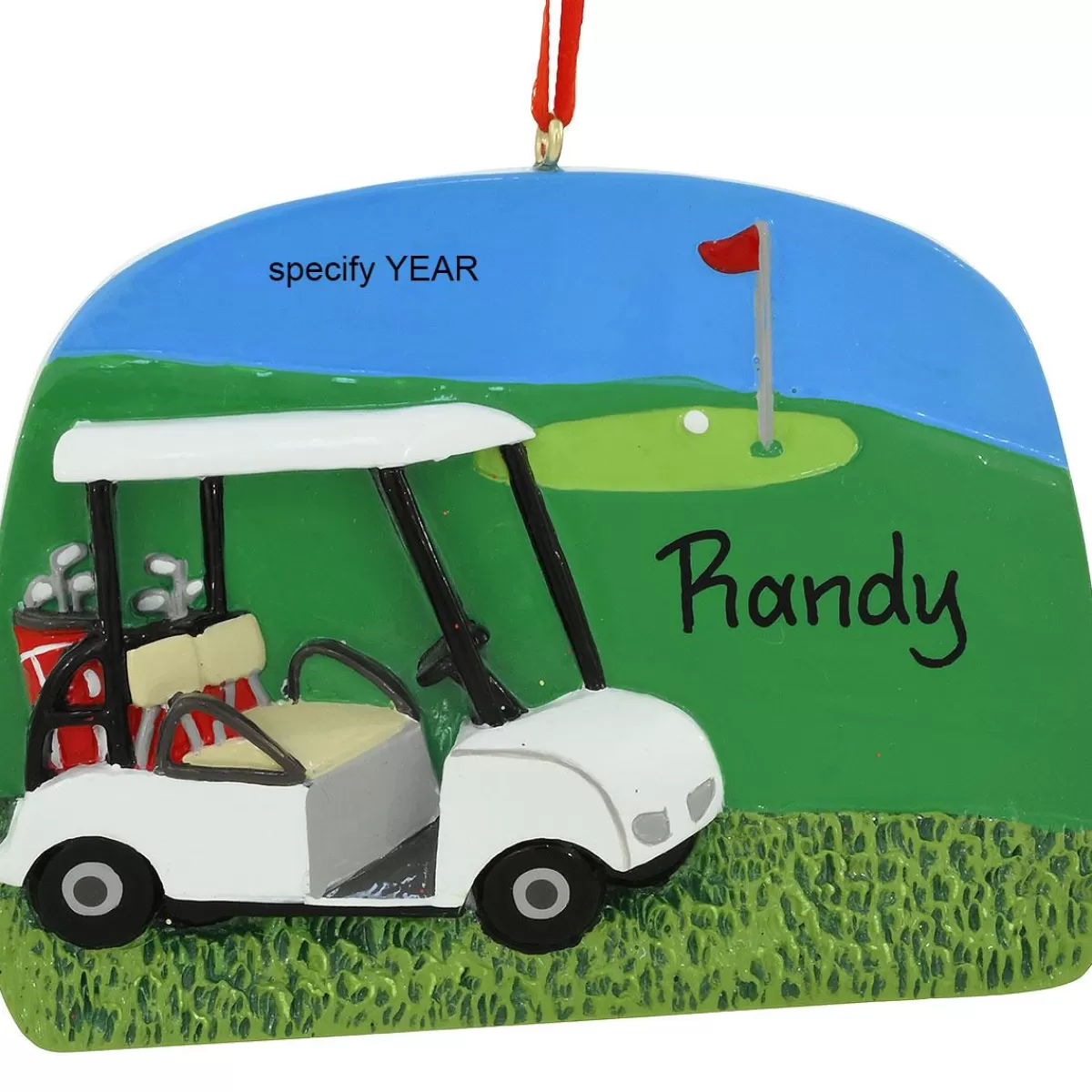 Bronner's Christmas Wonderland Personalized Golf Cart And Course Resin Ornament | Ornaments