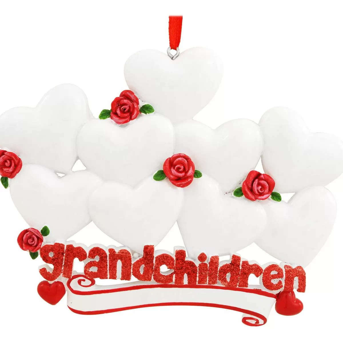 Bronner's Christmas Wonderland Personalized Grandchildren With 9 Hearts Ornament | Ornaments