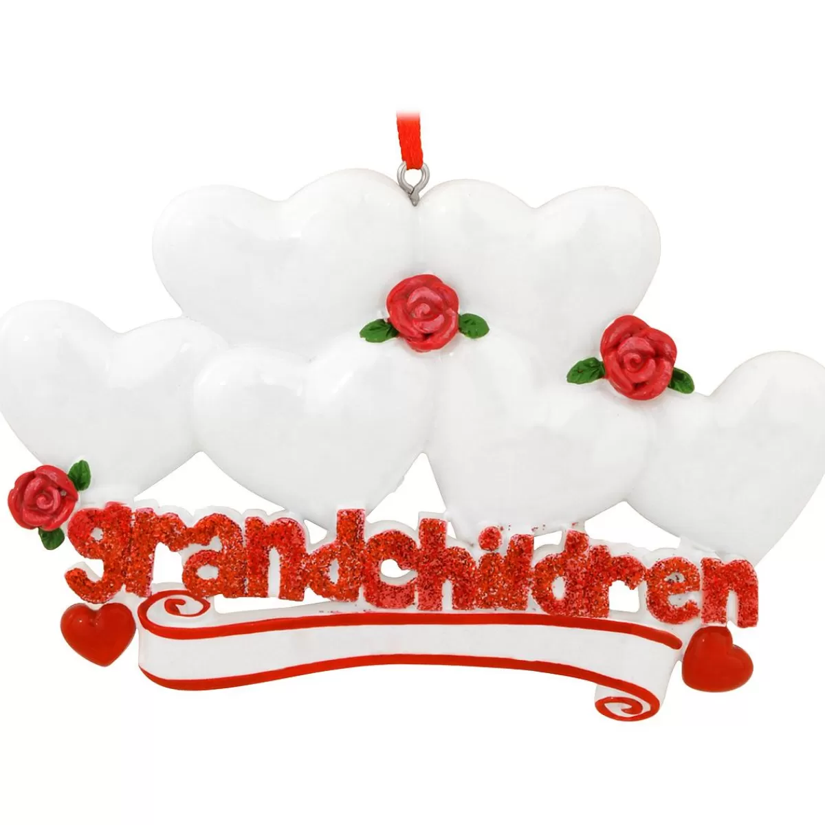 Bronner's Christmas Wonderland Personalized Grandchildren With Six Hearts Ornament | Ornaments