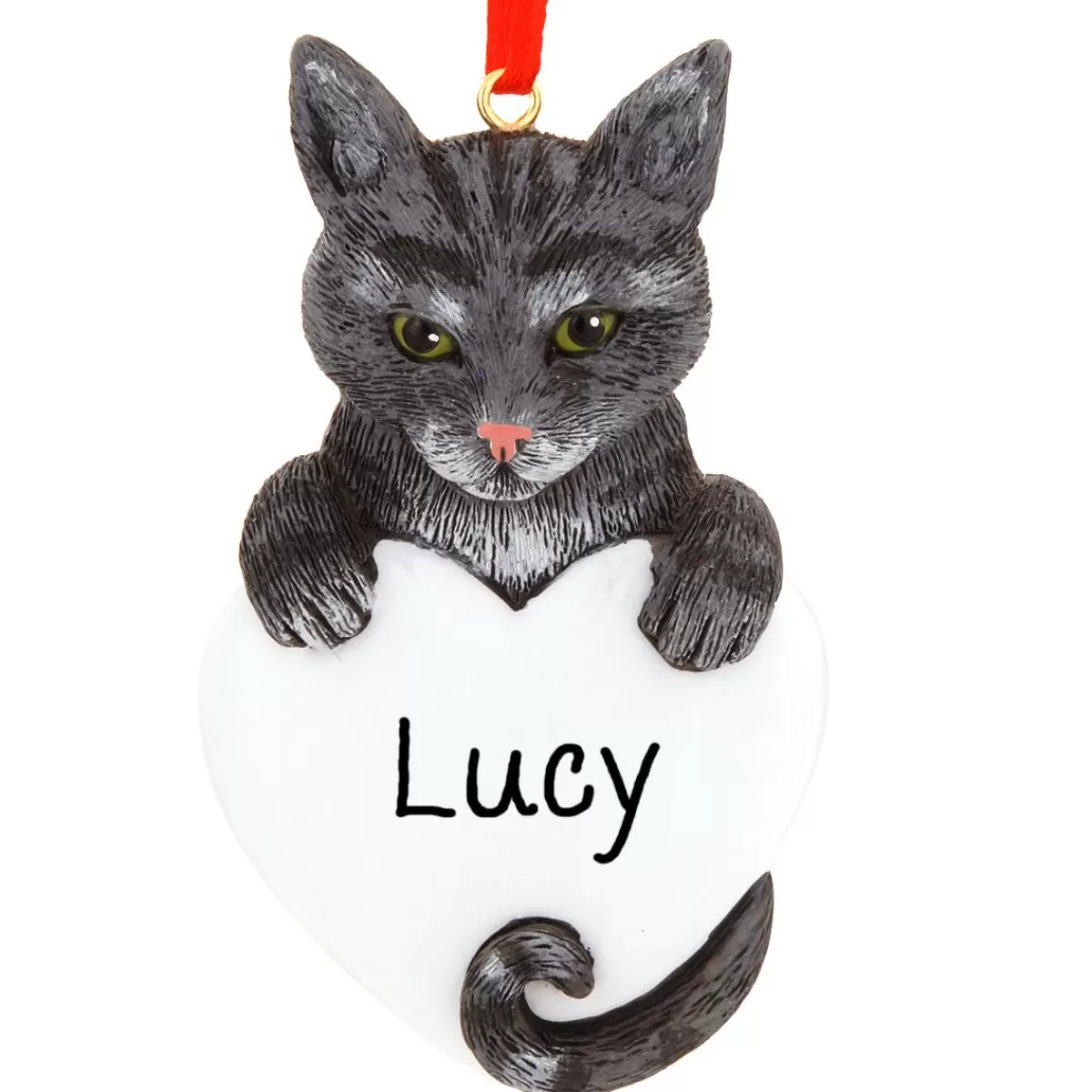 Bronner's Christmas Wonderland Personalized Gray Tabby Cat Ornament | Ornaments