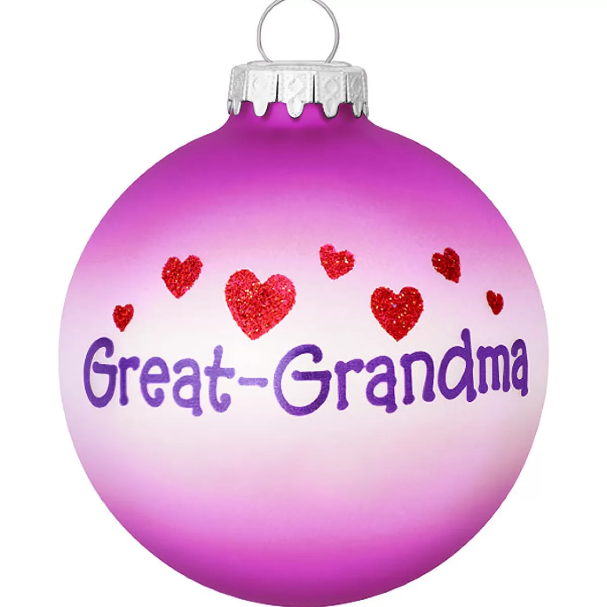 Bronner's Christmas Wonderland Personalized Great-Grandma With Hearts Glass Ornament | Ornaments