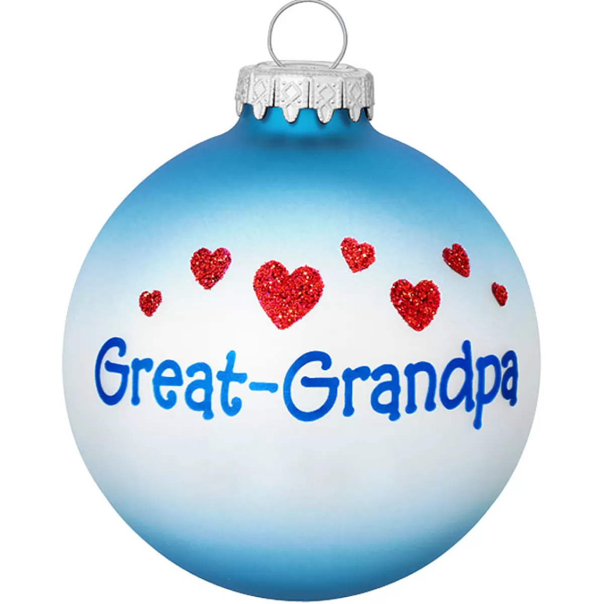 Bronner's Christmas Wonderland Personalized Great-Grandpa With Hearts Glass Ornament | Ornaments