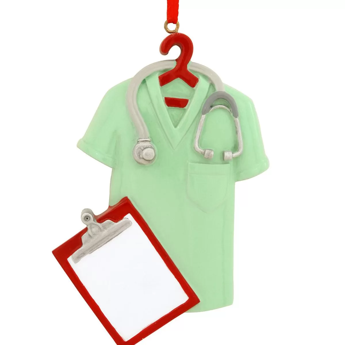 Bronner's Christmas Wonderland Personalized Green Scrubs Ornament> Hobbies & Occupations