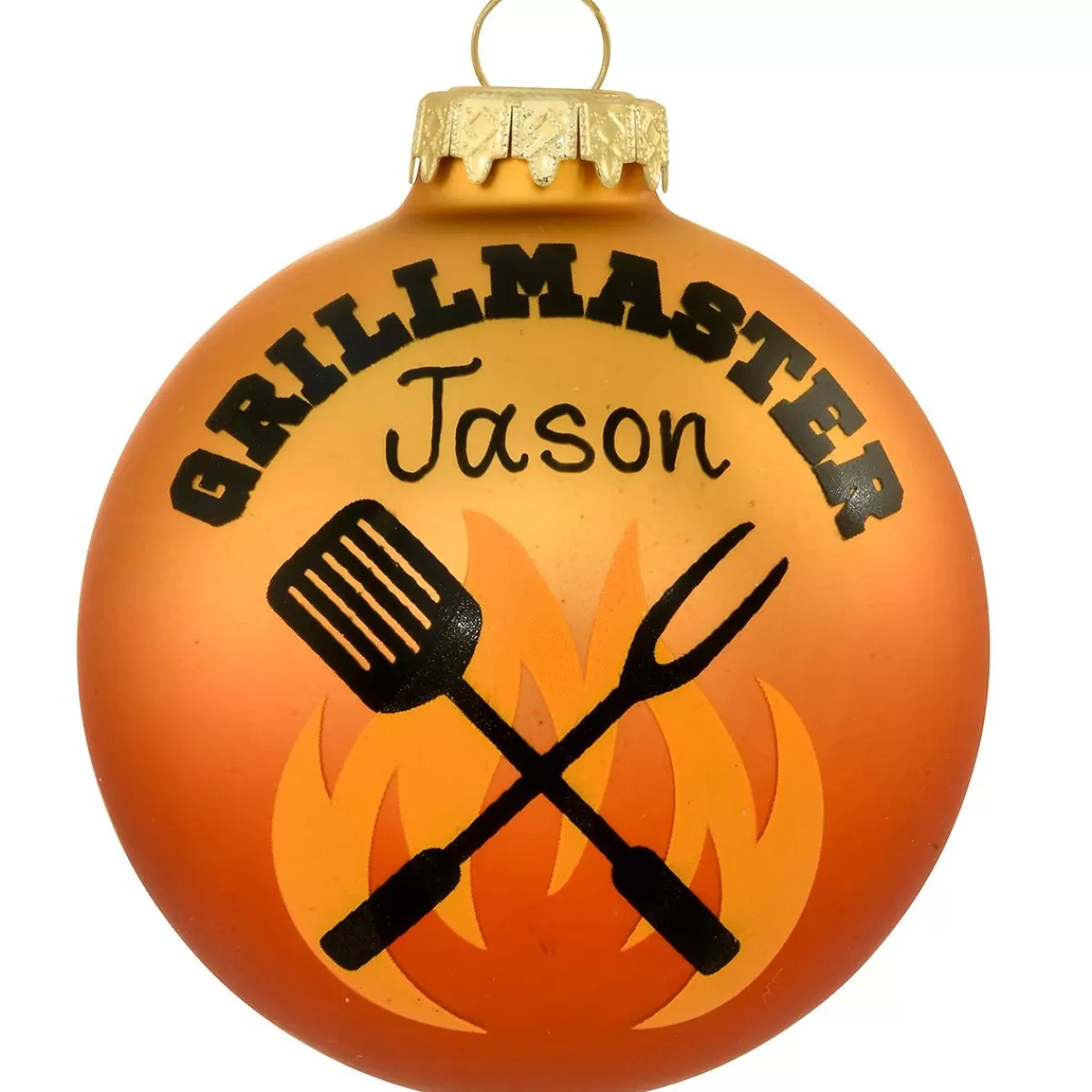 Bronner's Christmas Wonderland Personalized Grillmaster Glass Ornament> Food, Drinks, & Cooking