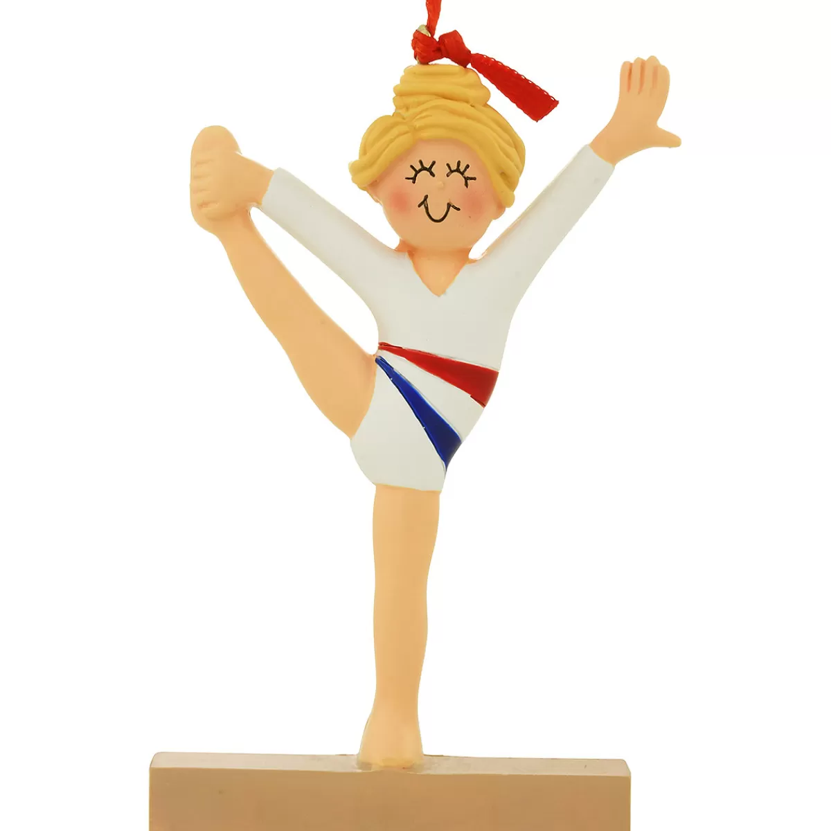 Bronner's Christmas Wonderland Personalized Gymnast Child Blonde Resin Ornament | Ornaments