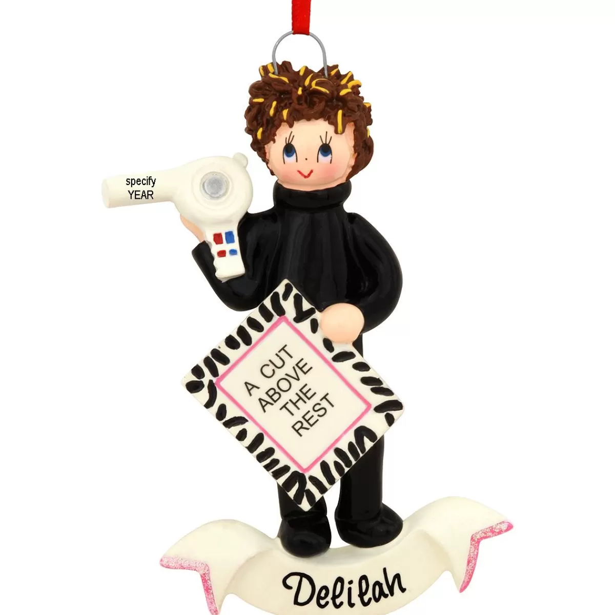 Bronner's Christmas Wonderland Personalized Hair Stylist Ornament> Hobbies & Occupations