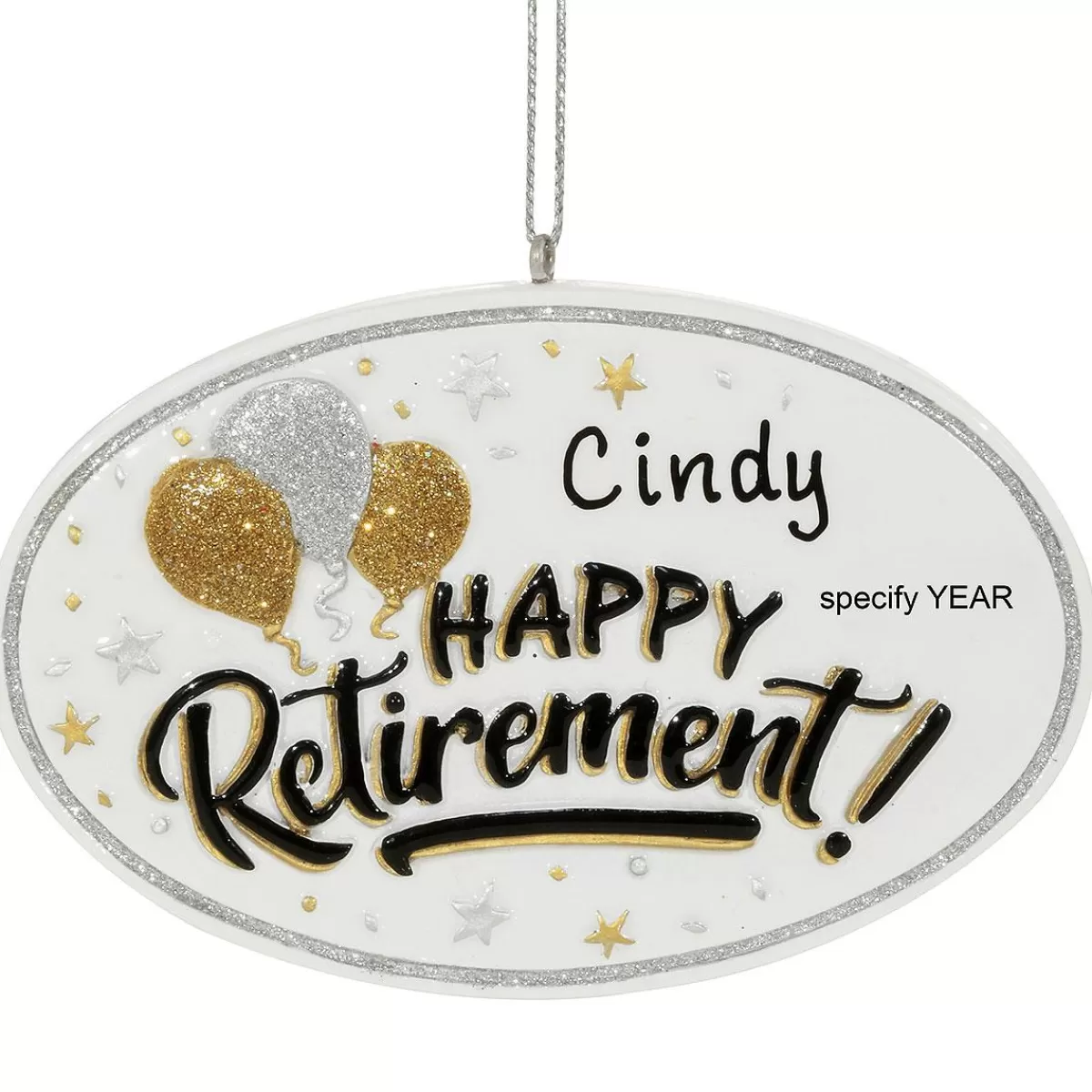 Bronner's Christmas Wonderland Personalized Happy Retirement Resin Ornament> Hobbies & Occupations