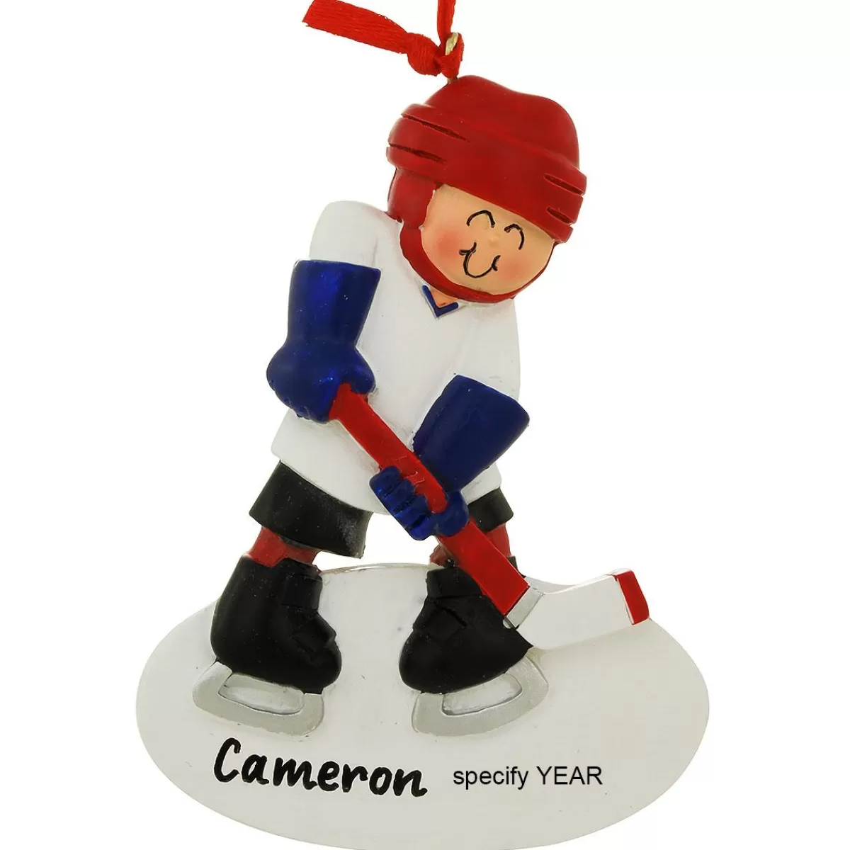 Bronner's Christmas Wonderland Personalized Hockey Child Resin Ornament | Ornaments