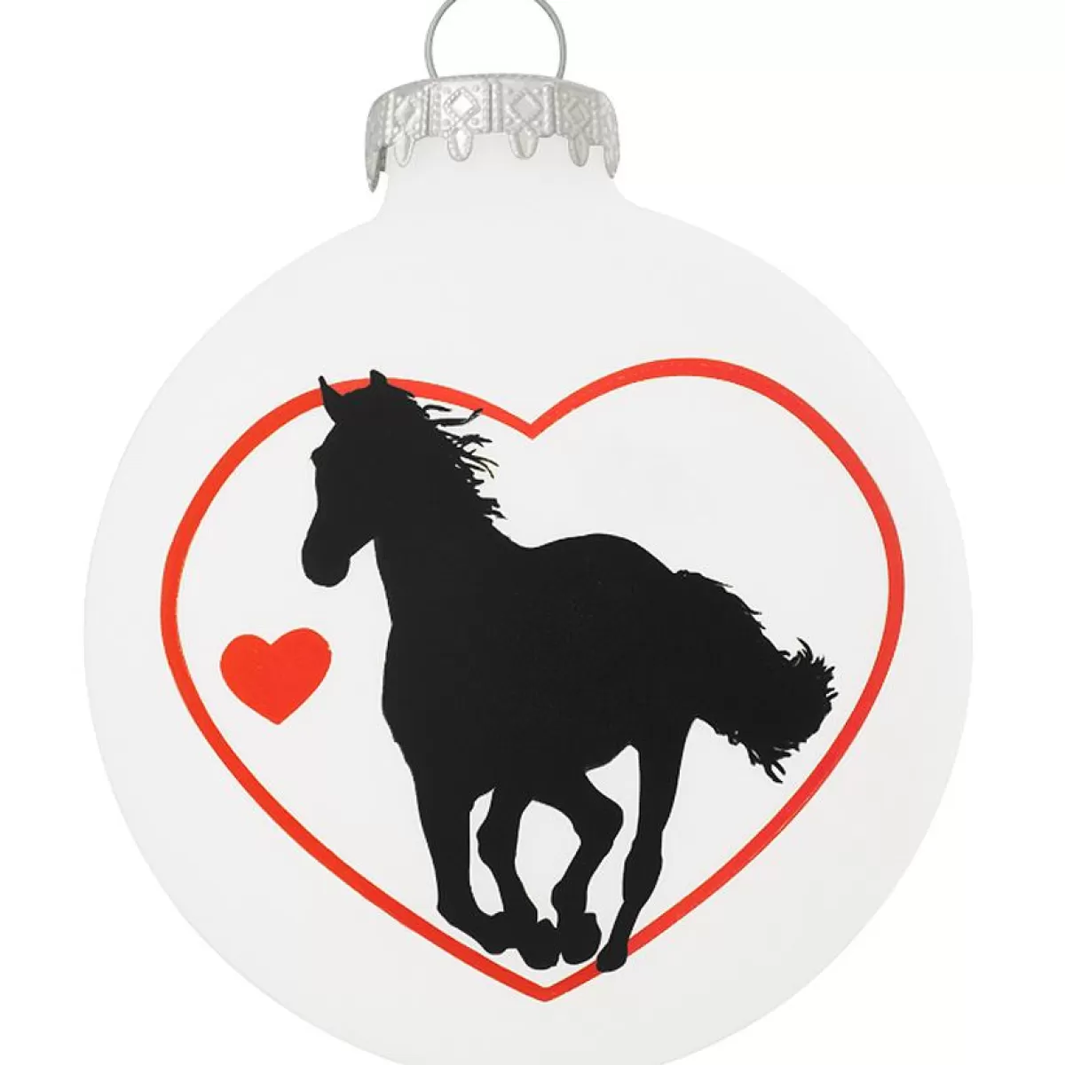 Bronner's Christmas Wonderland Personalized Horse Heart Silhouette Glass Ornament | Ornaments