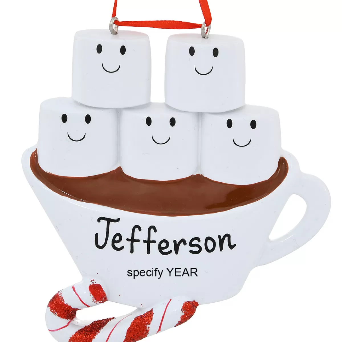 Bronner's Christmas Wonderland Personalized Hot Cocoa Family Of 5 Ornament> Food, Drinks, & Cooking