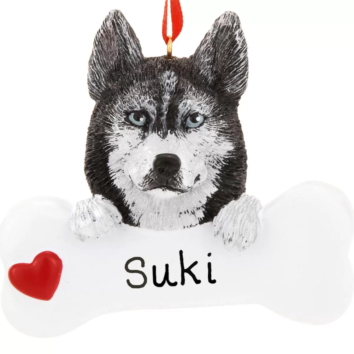 Bronner's Christmas Wonderland Personalized Husky With Bone Ornament | Ornaments