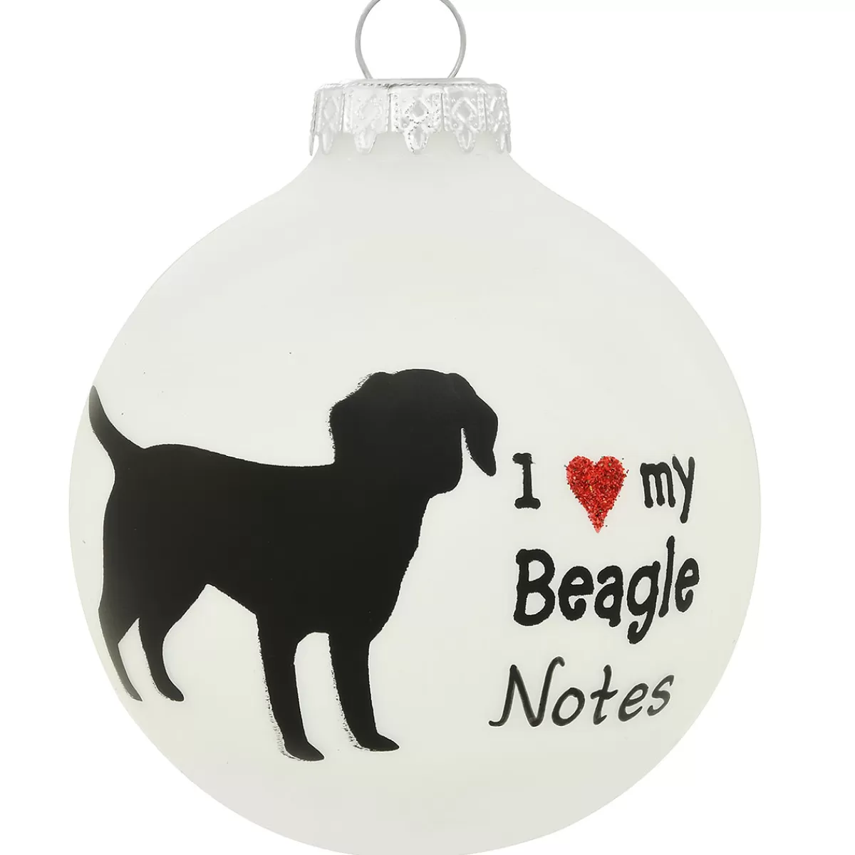 Bronner's Christmas Wonderland Personalized I Love My Beagle Glass Ornament | Ornaments