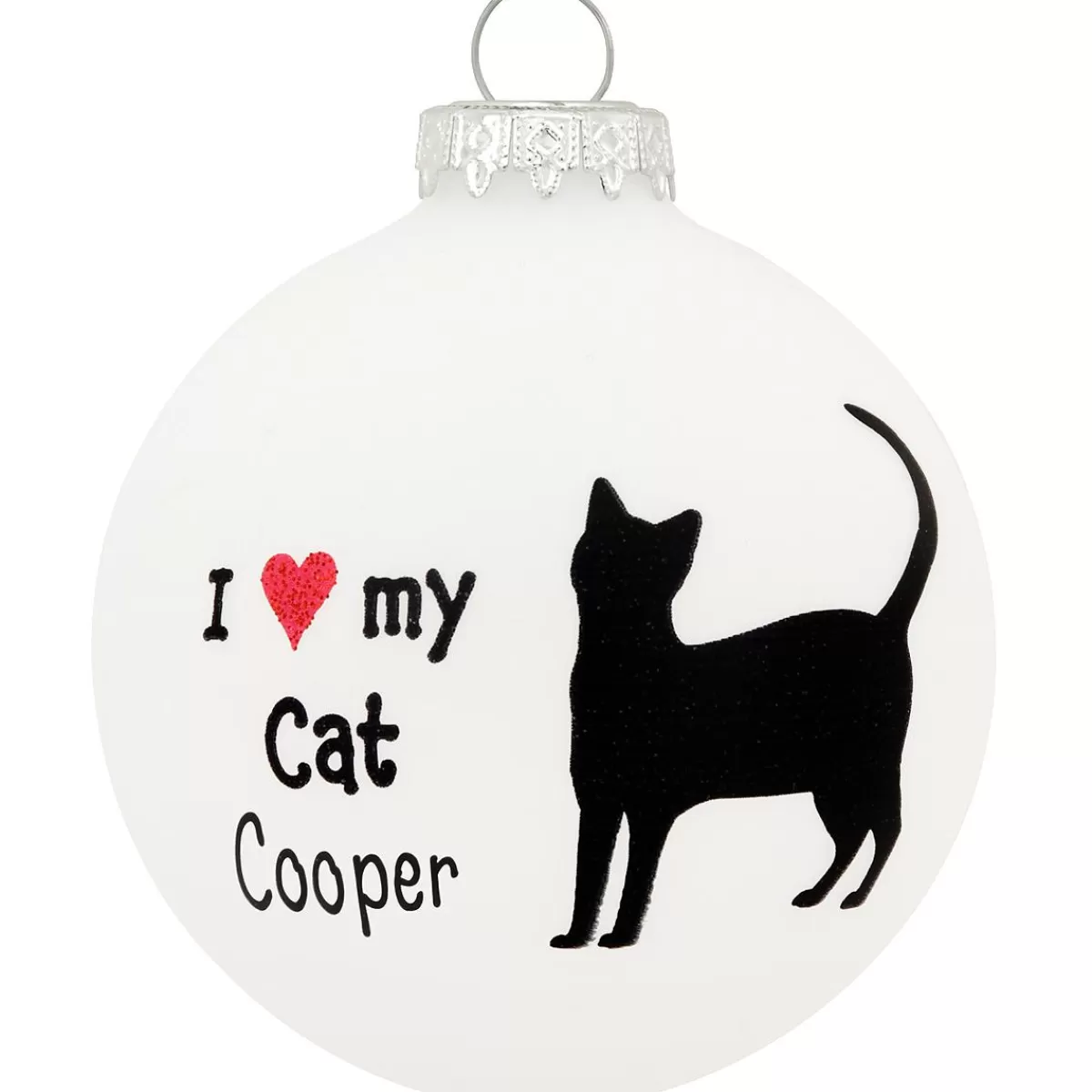 Bronner's Christmas Wonderland Personalized I Love My Cat Glass Ornament | Ornaments