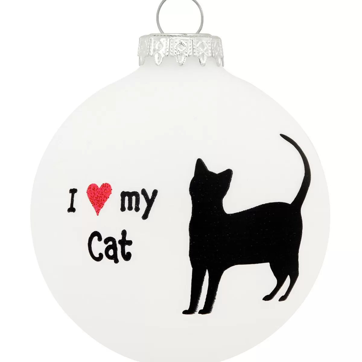 Bronner's Christmas Wonderland Personalized I Love My Cat Glass Ornament | Ornaments