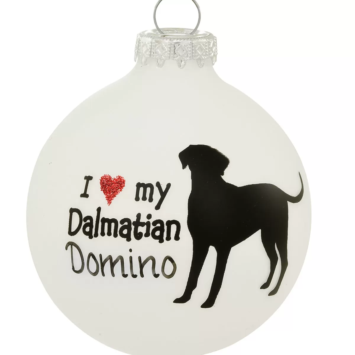 Bronner's Christmas Wonderland Personalized I Love My Dalmatian Glass Ornament | Ornaments