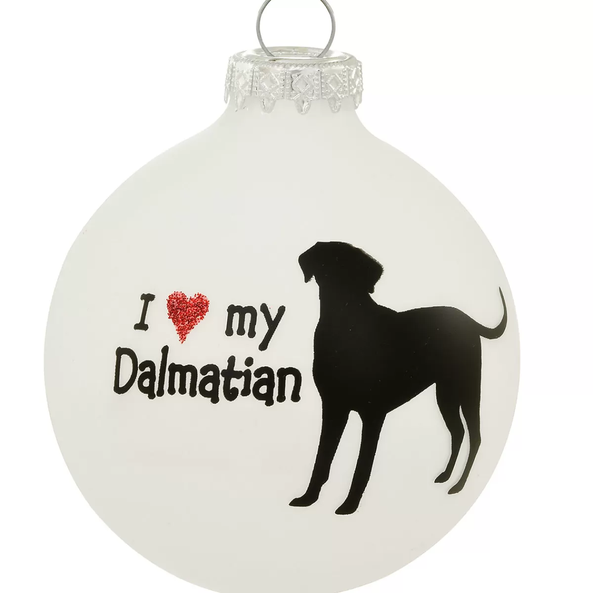 Bronner's Christmas Wonderland Personalized I Love My Dalmatian Glass Ornament | Ornaments