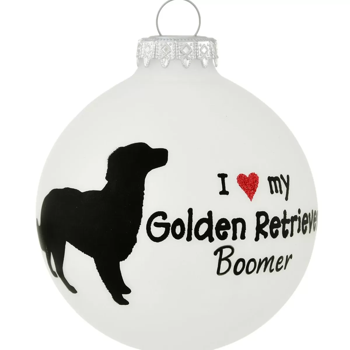 Bronner's Christmas Wonderland Personalized I Love My Golden Retriever Glass Ornament | Ornaments