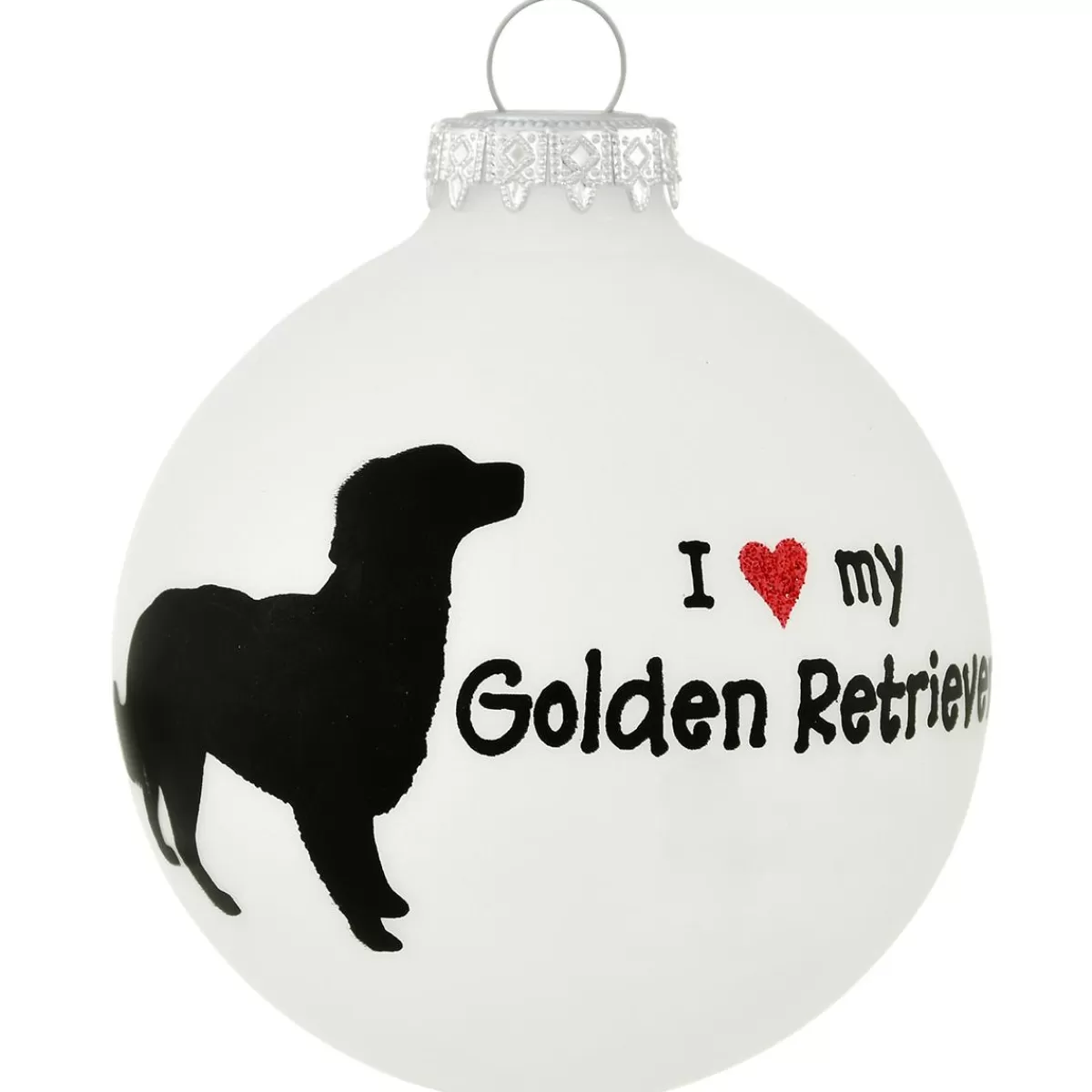 Bronner's Christmas Wonderland Personalized I Love My Golden Retriever Glass Ornament | Ornaments