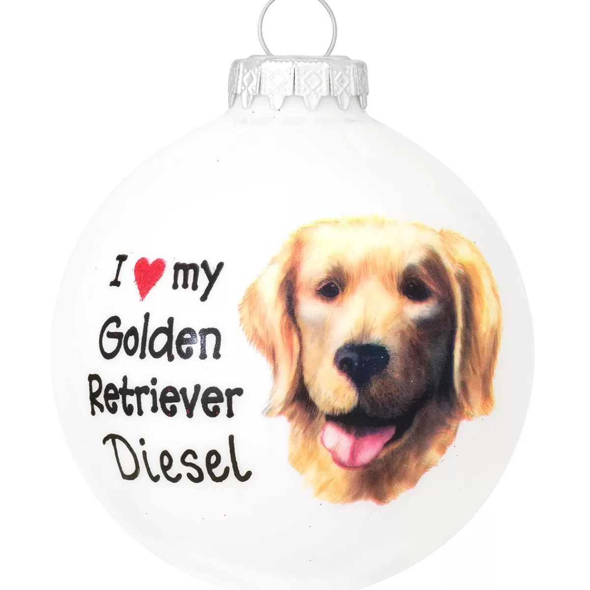 Bronner's Christmas Wonderland Personalized I Love My Golden Retriever Ornament | Ornaments