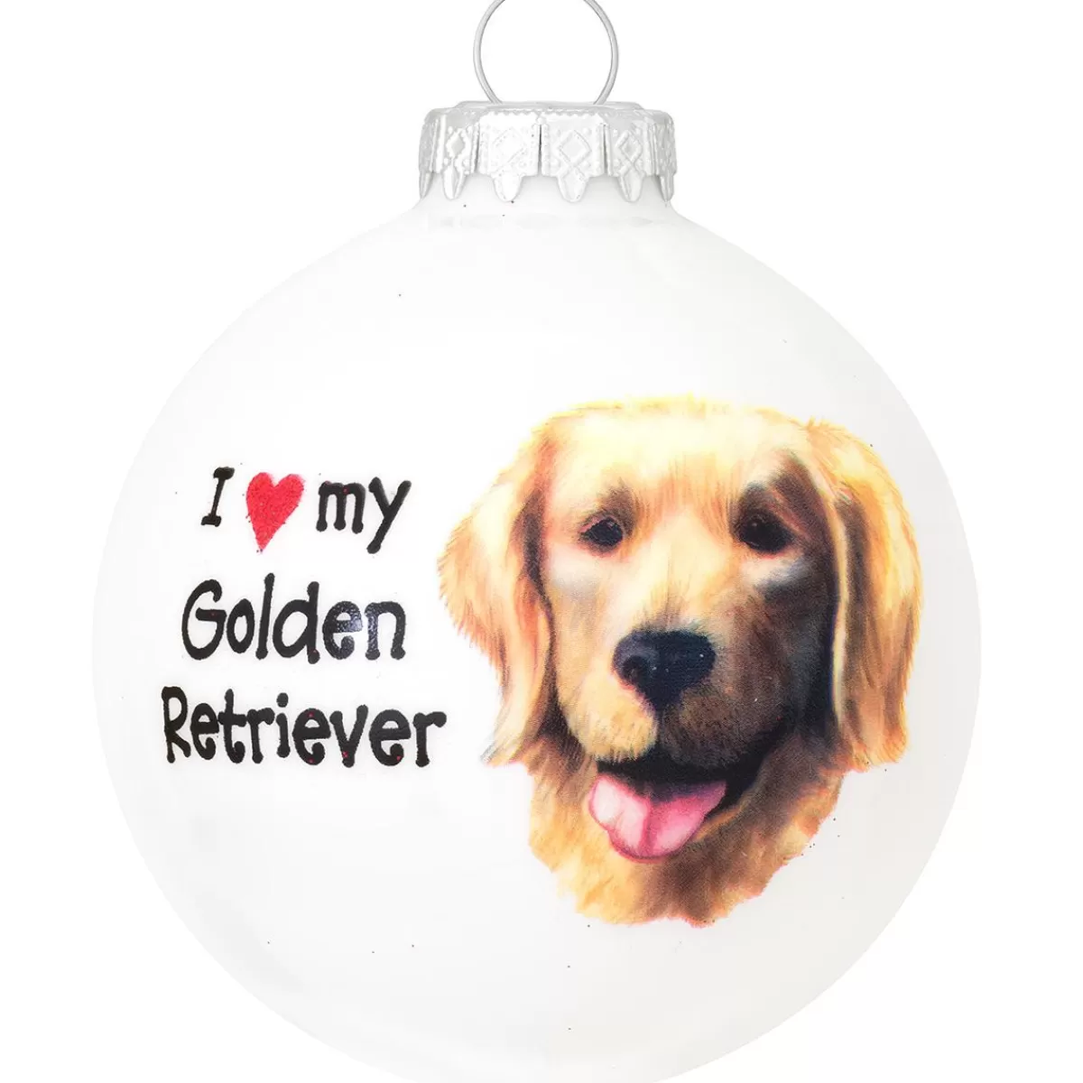 Bronner's Christmas Wonderland Personalized I Love My Golden Retriever Ornament | Ornaments