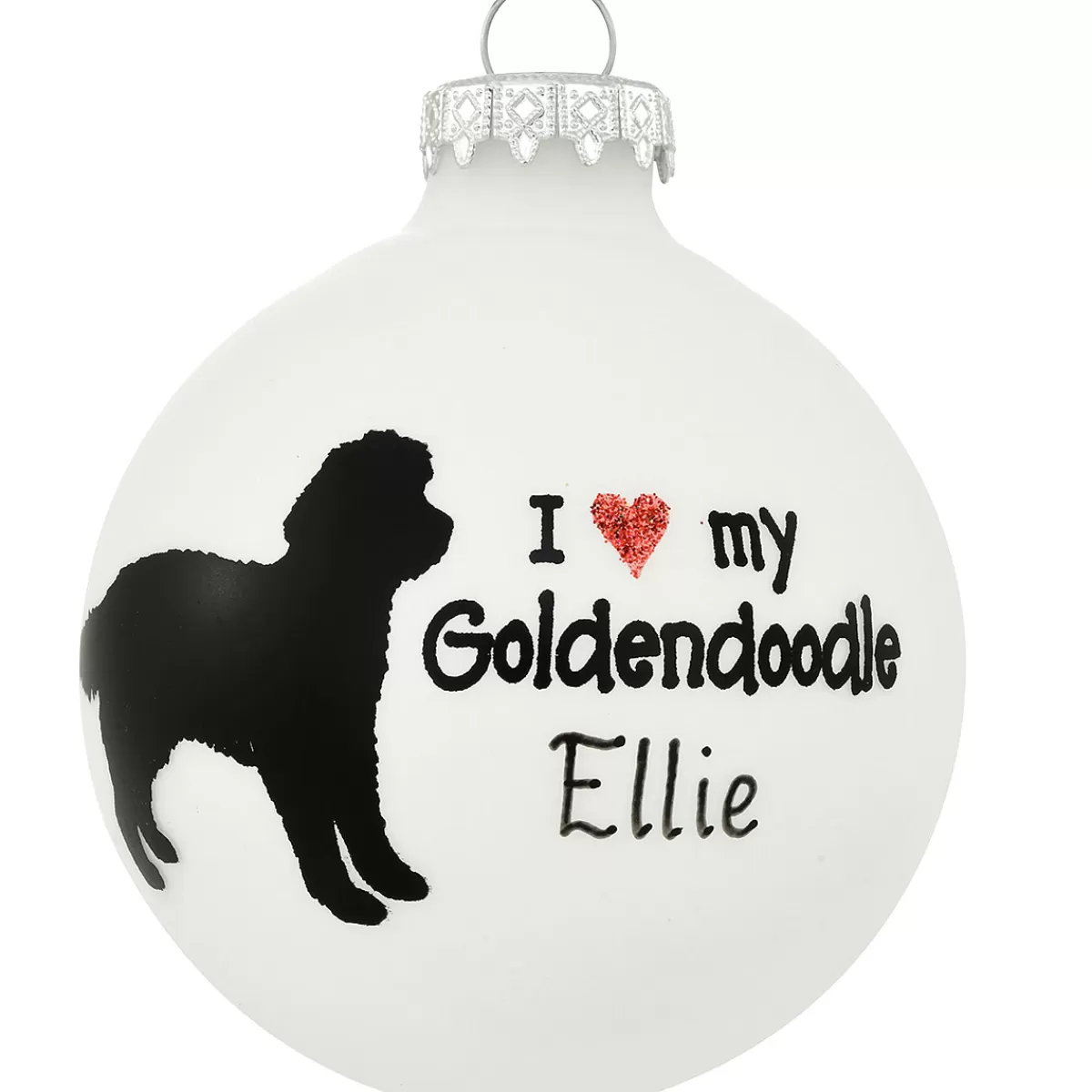 Bronner's Christmas Wonderland Personalized I Love My Goldendoodle Glass Ornament | Ornaments