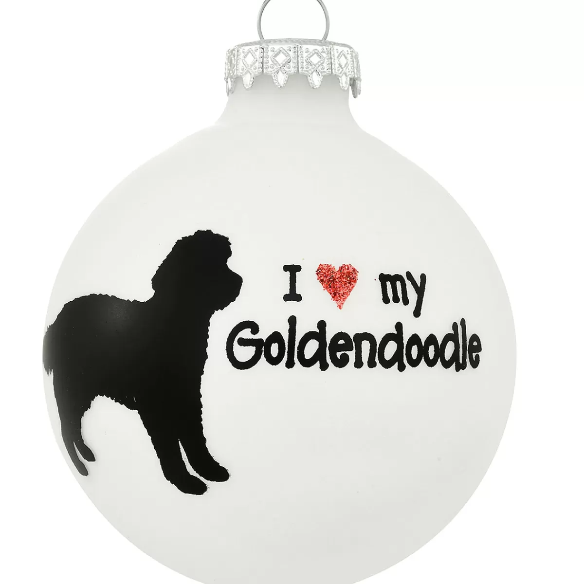 Bronner's Christmas Wonderland Personalized I Love My Goldendoodle Glass Ornament | Ornaments