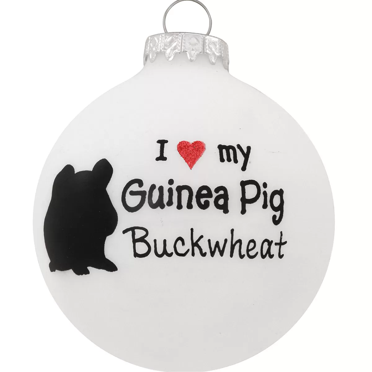 Bronner's Christmas Wonderland Personalized I Love My Guinea Pig Glass Ornament | Ornaments