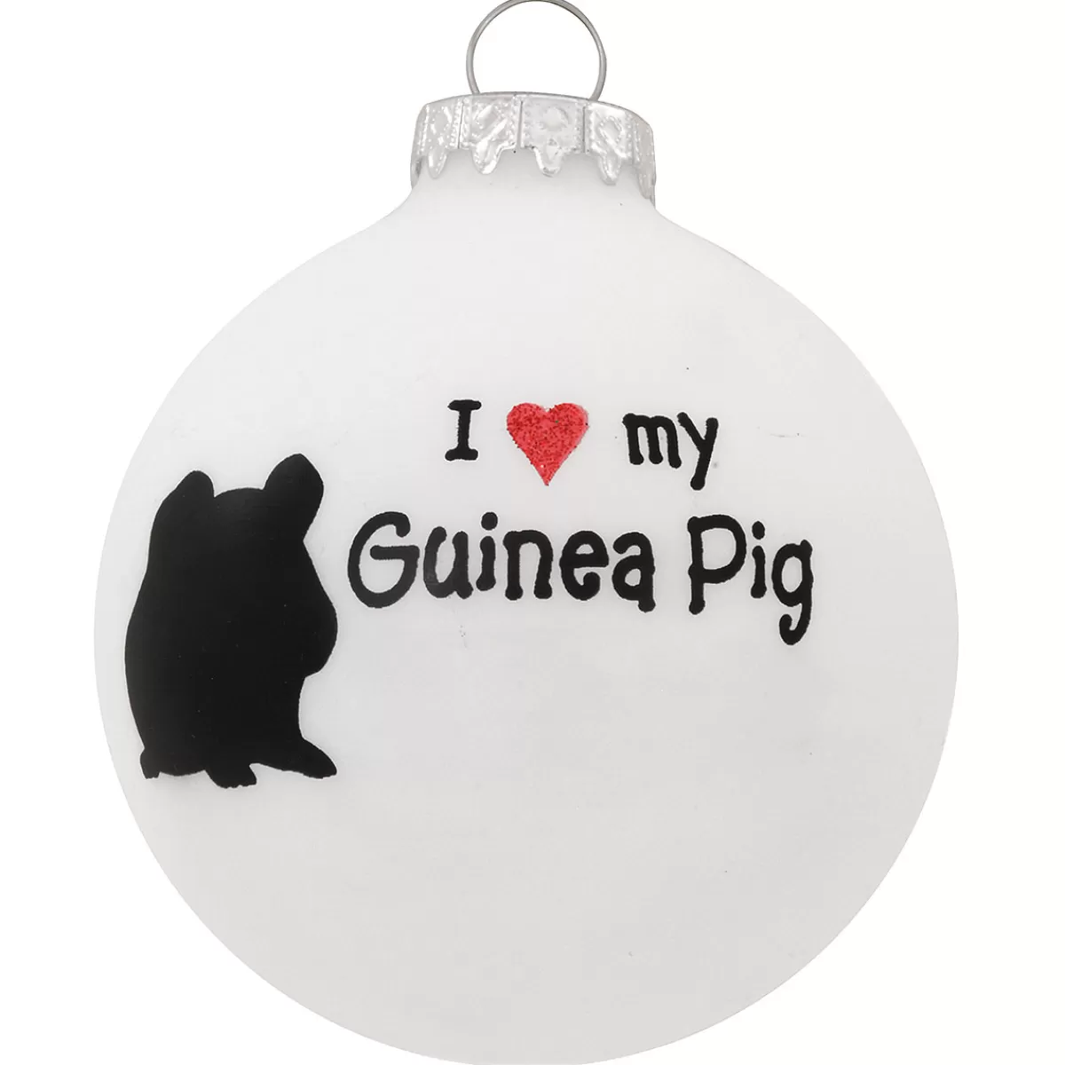 Bronner's Christmas Wonderland Personalized I Love My Guinea Pig Glass Ornament | Ornaments