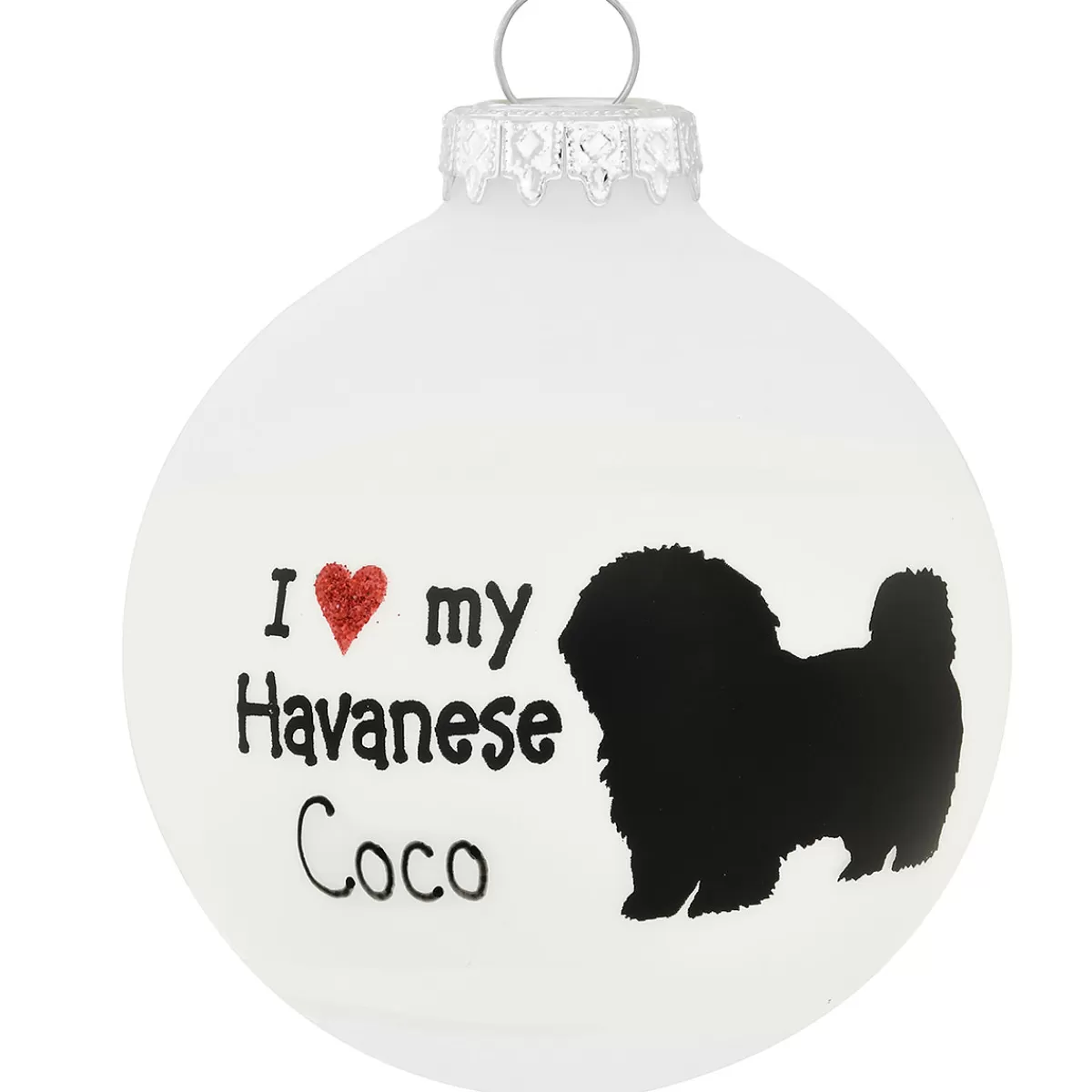 Bronner's Christmas Wonderland Personalized I Love My Havanese Glass Ornament | Ornaments