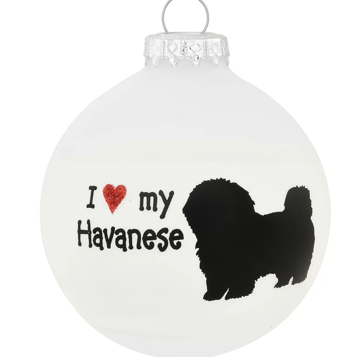 Bronner's Christmas Wonderland Personalized I Love My Havanese Glass Ornament | Ornaments