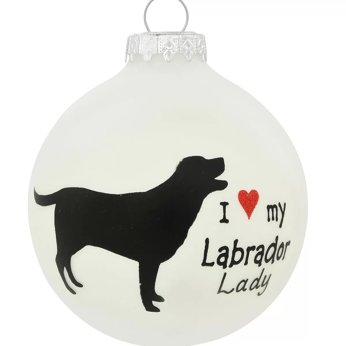 Bronner's Christmas Wonderland Personalized I Love My Labrador Glass Ornament | Ornaments