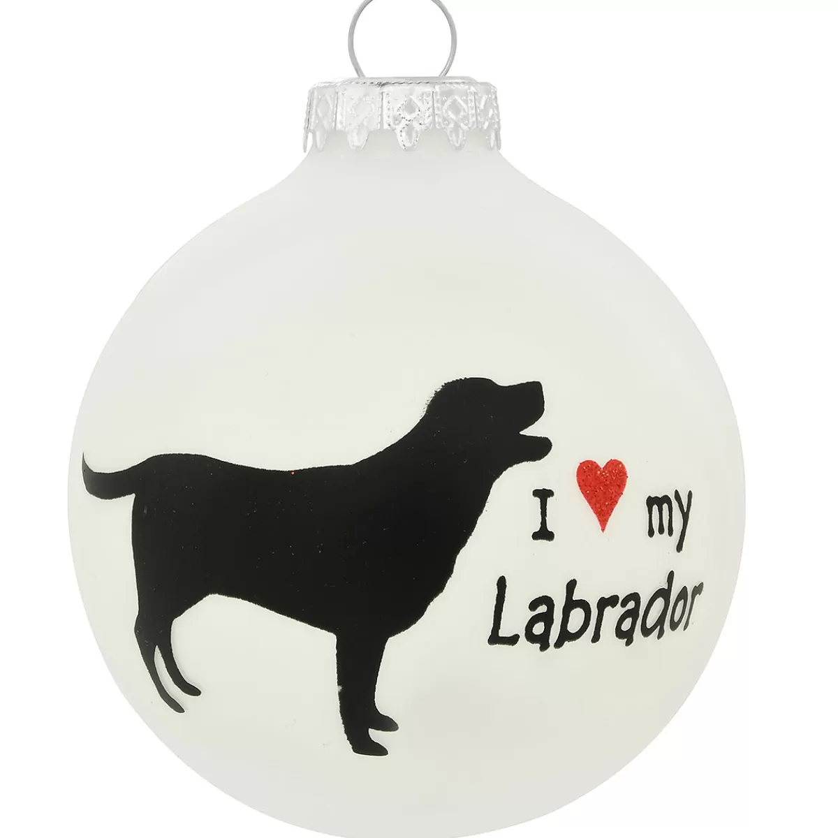 Bronner's Christmas Wonderland Personalized I Love My Labrador Glass Ornament | Ornaments