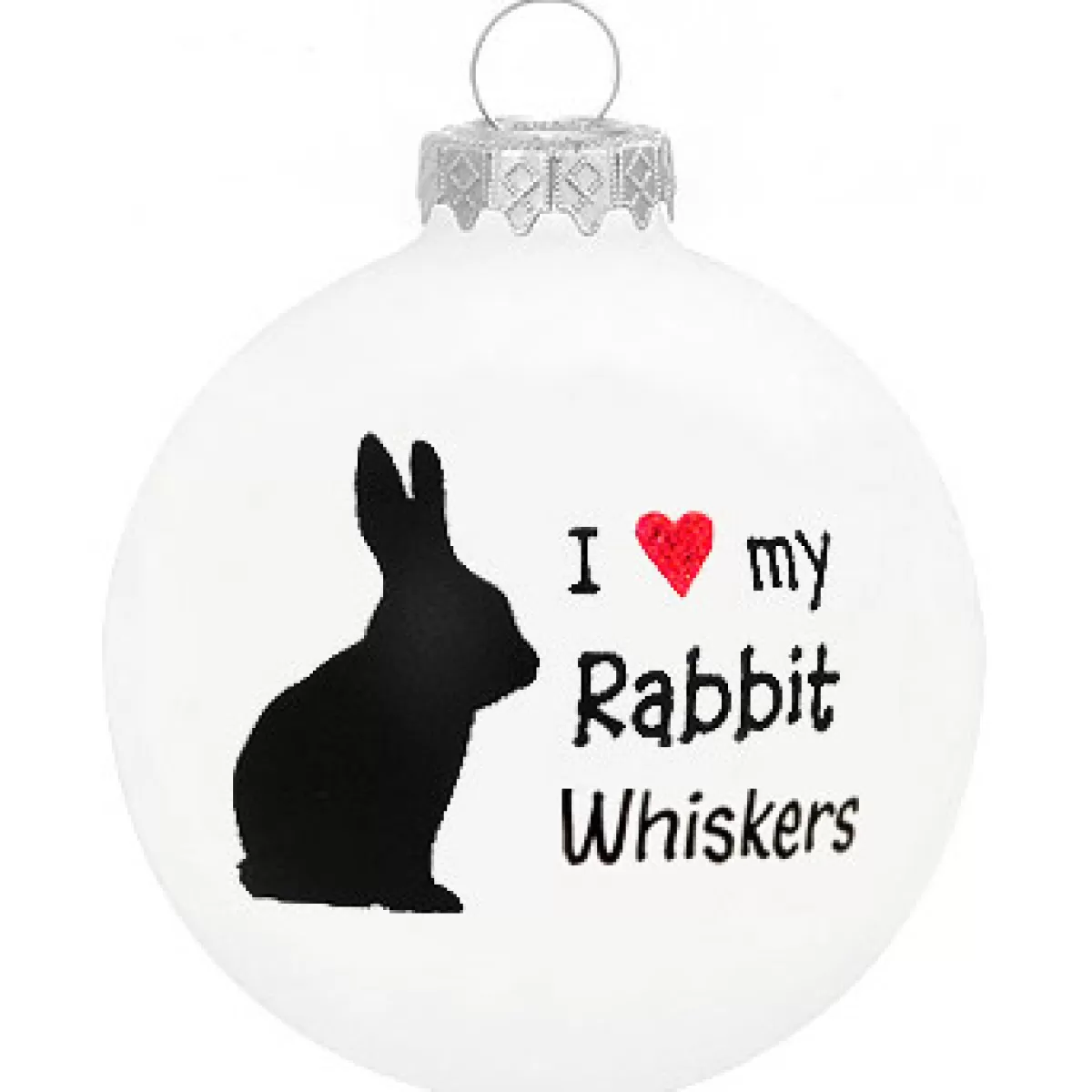 Bronner's Christmas Wonderland Personalized I Love My Rabbit Glass Ornament | Ornaments