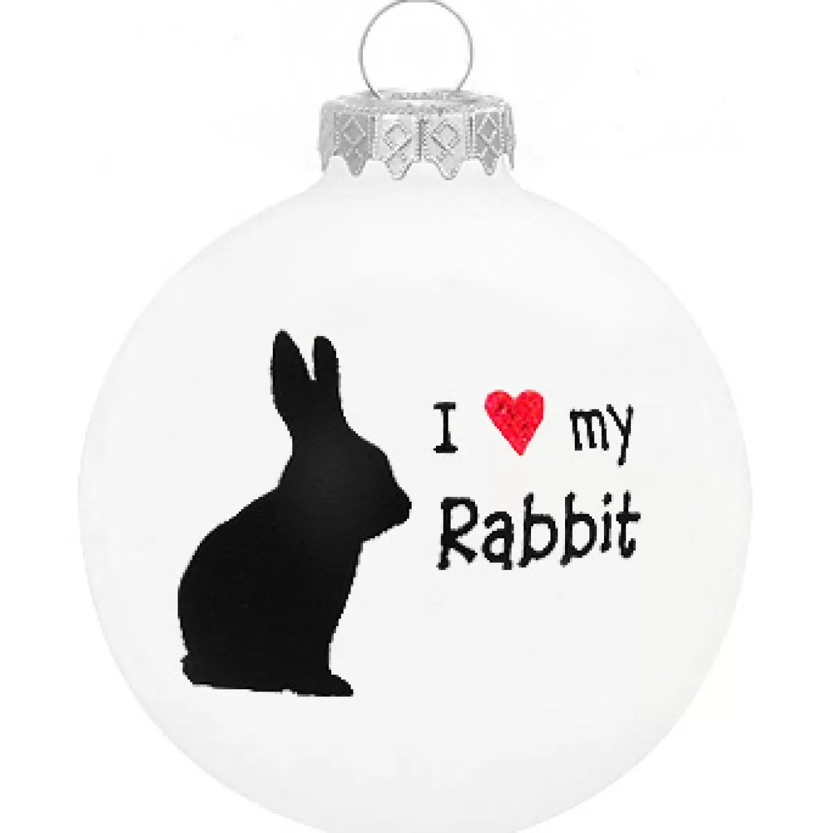 Bronner's Christmas Wonderland Personalized I Love My Rabbit Glass Ornament | Ornaments