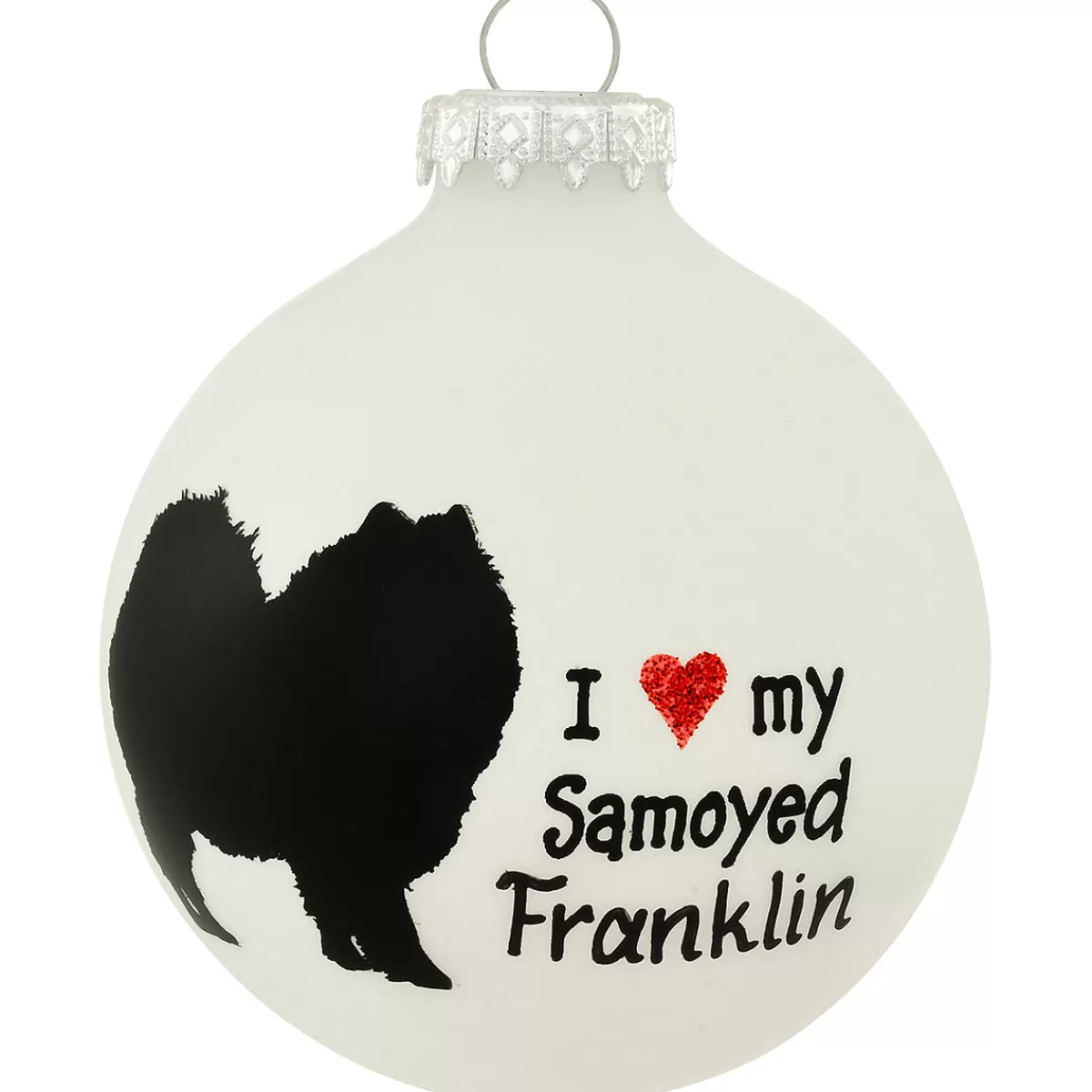 Bronner's Christmas Wonderland Personalized I Love My Samoyed Glass Ornament | Ornaments