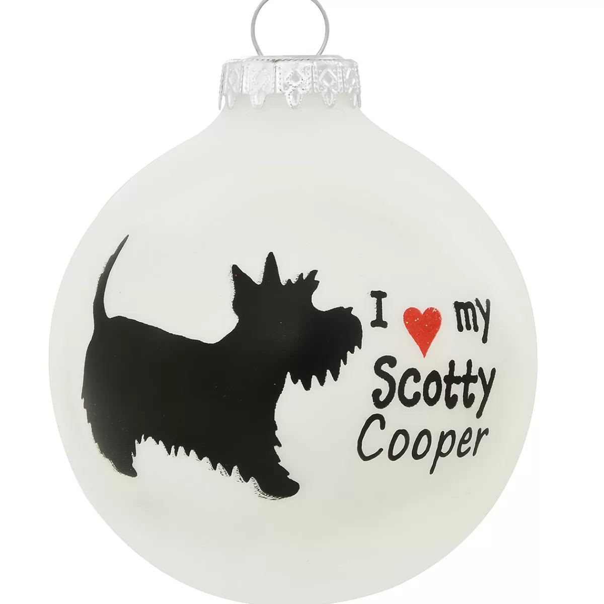 Bronner's Christmas Wonderland Personalized I Love My Scotty Glass Ornament | Ornaments