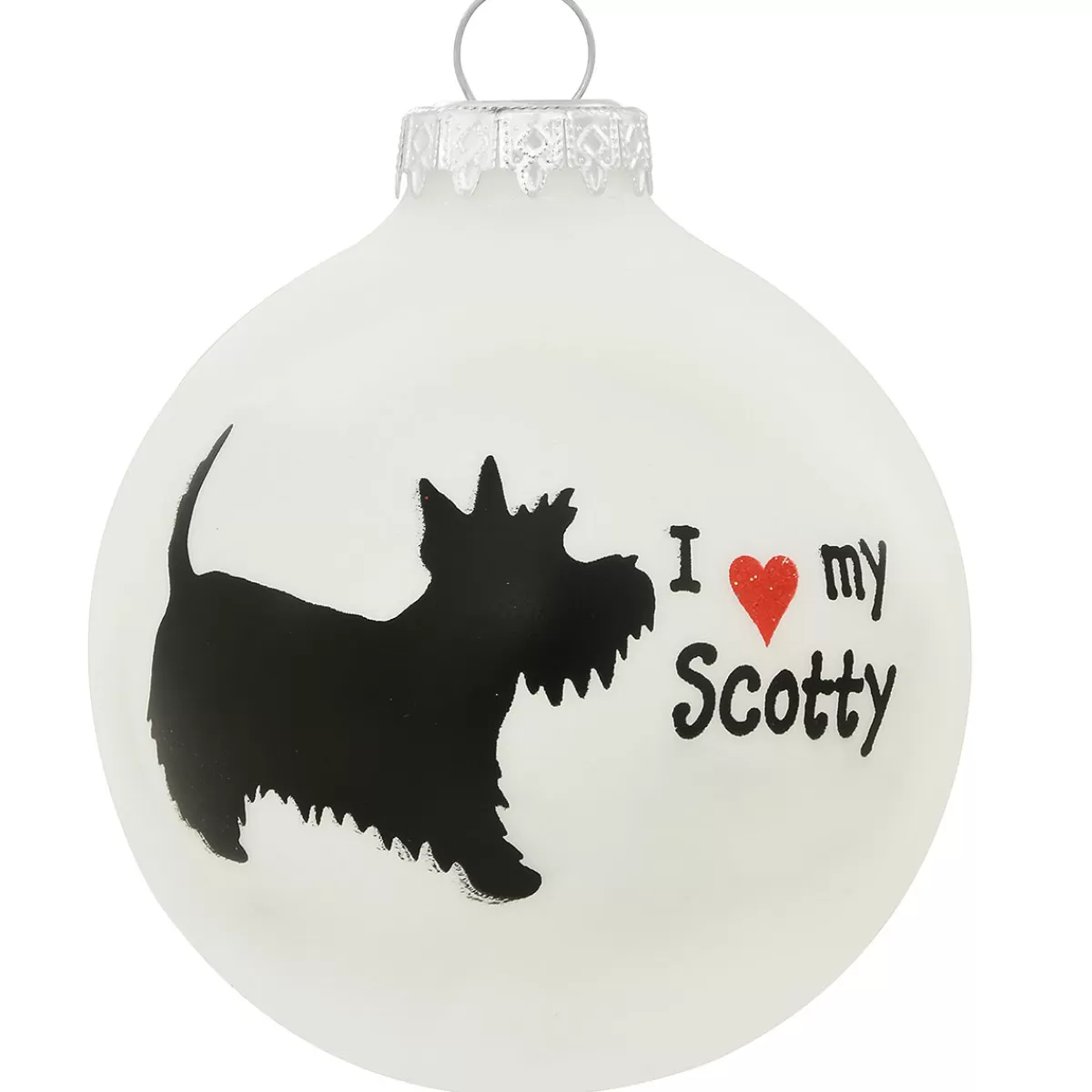 Bronner's Christmas Wonderland Personalized I Love My Scotty Glass Ornament | Ornaments